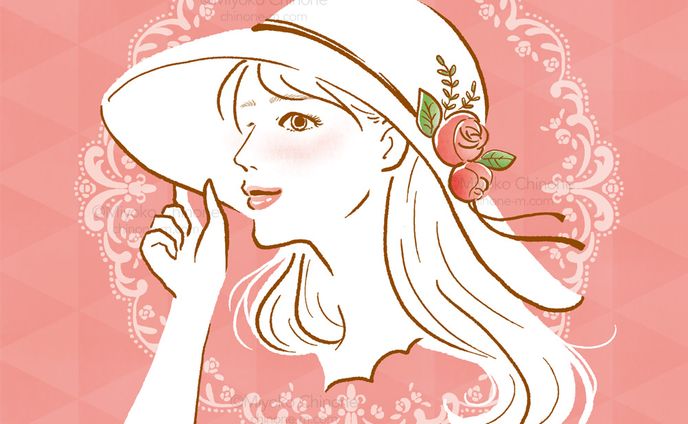 帽子を被った女性のイラスト（オリジナル）