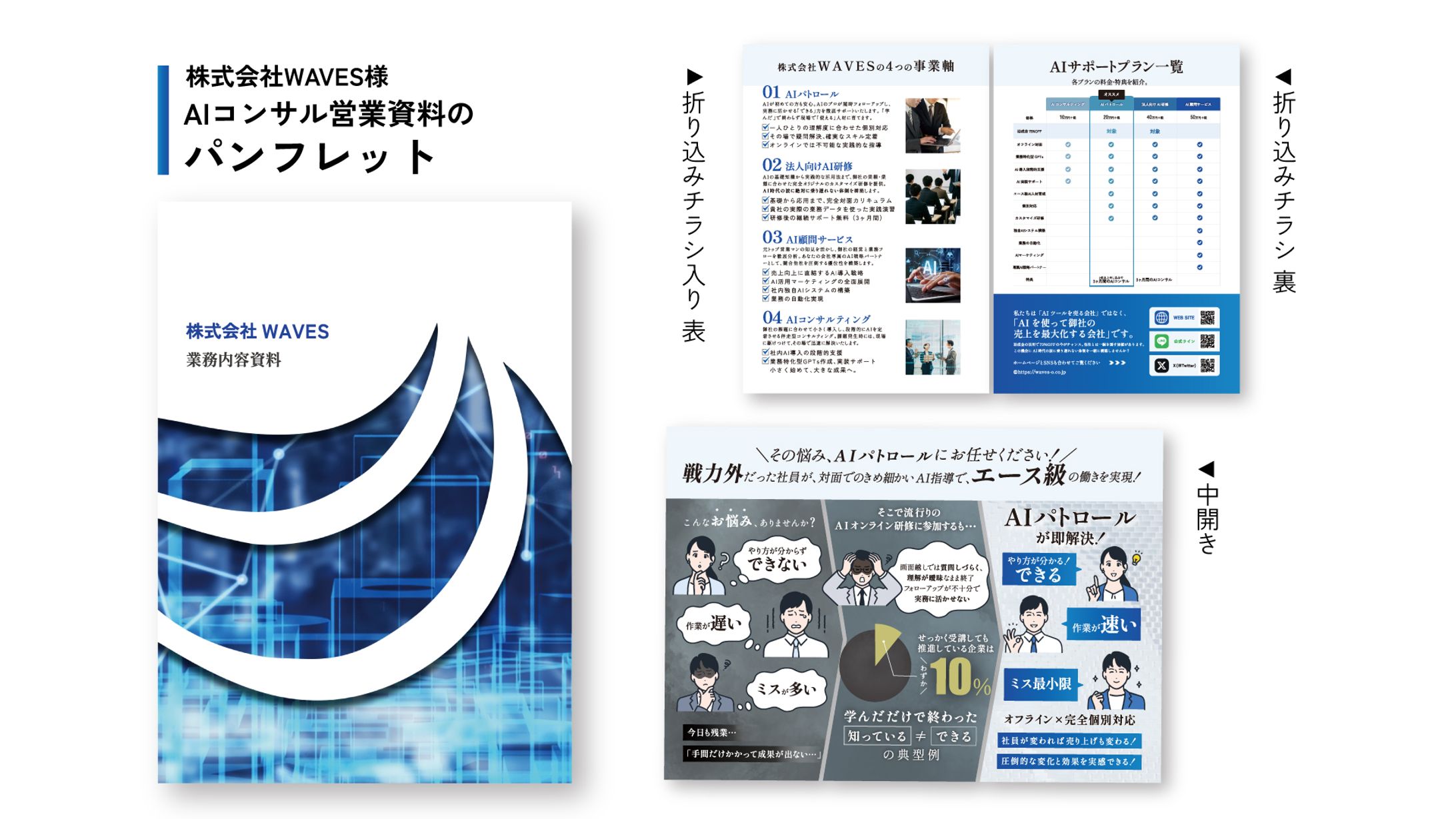 【2つ折りパンフレット】株式会社WAVES様-1