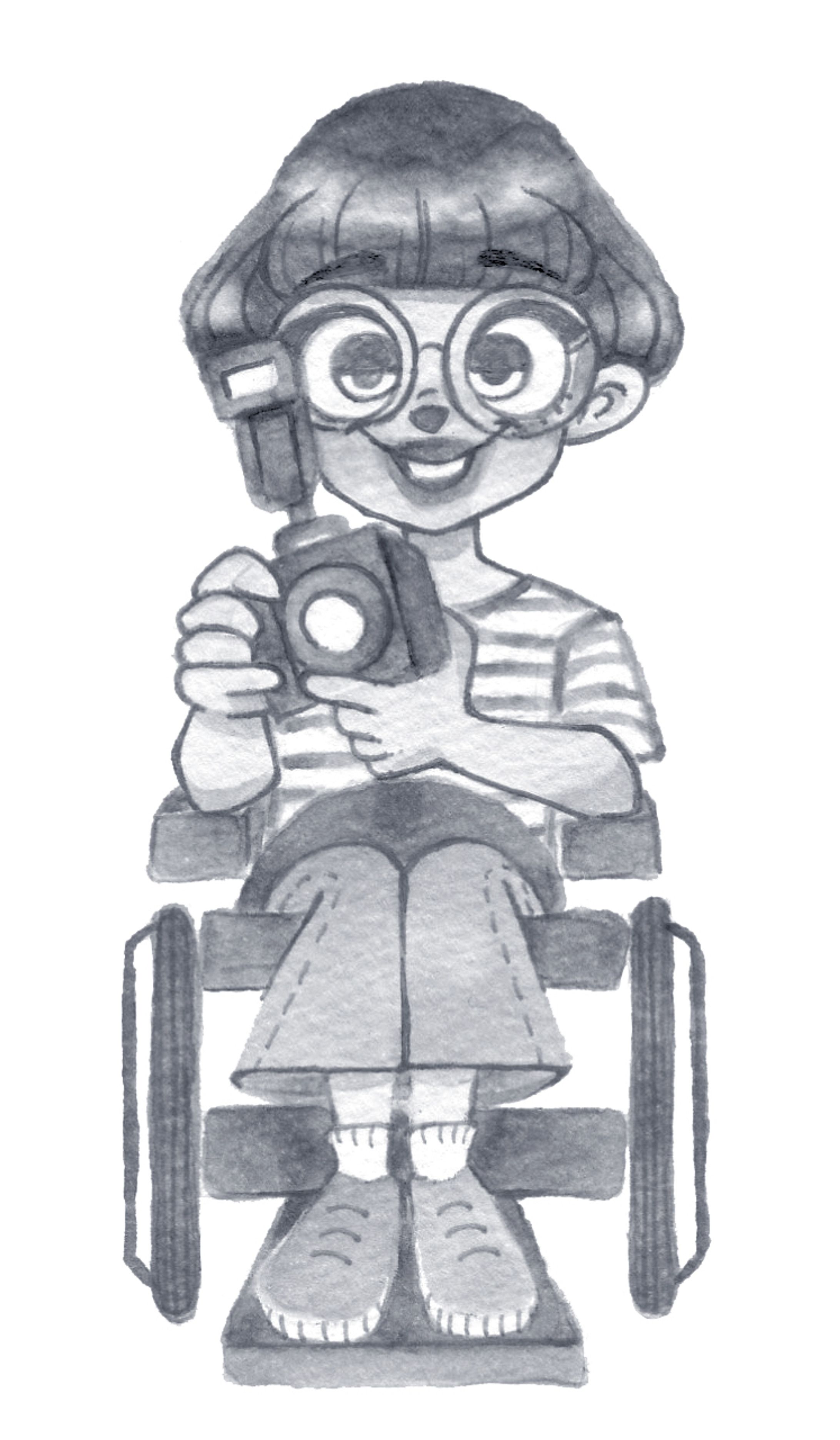 【works】車椅子フォトグラファー花恋 似顔絵イラスト-1