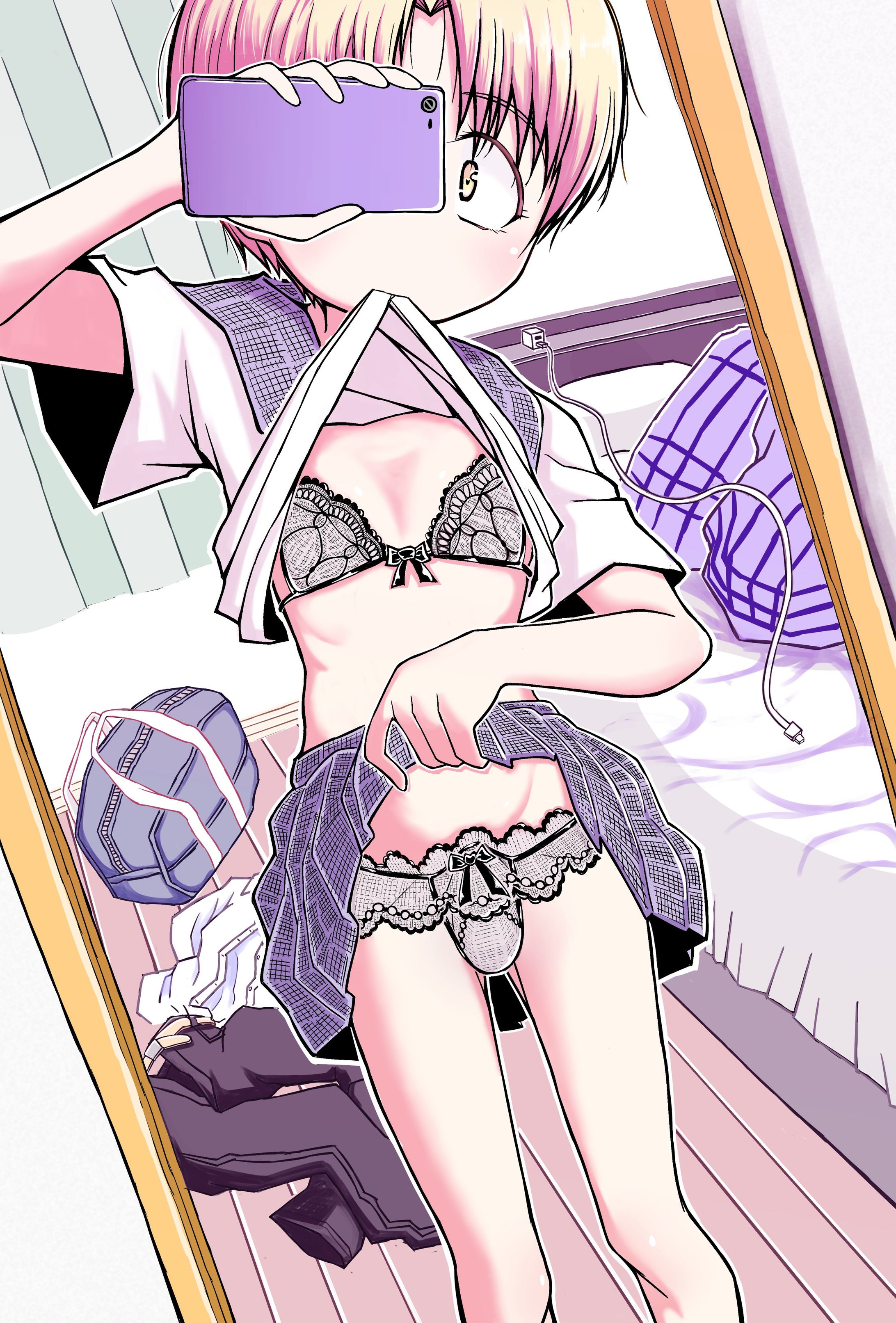 　自撮り女装援交男子-1