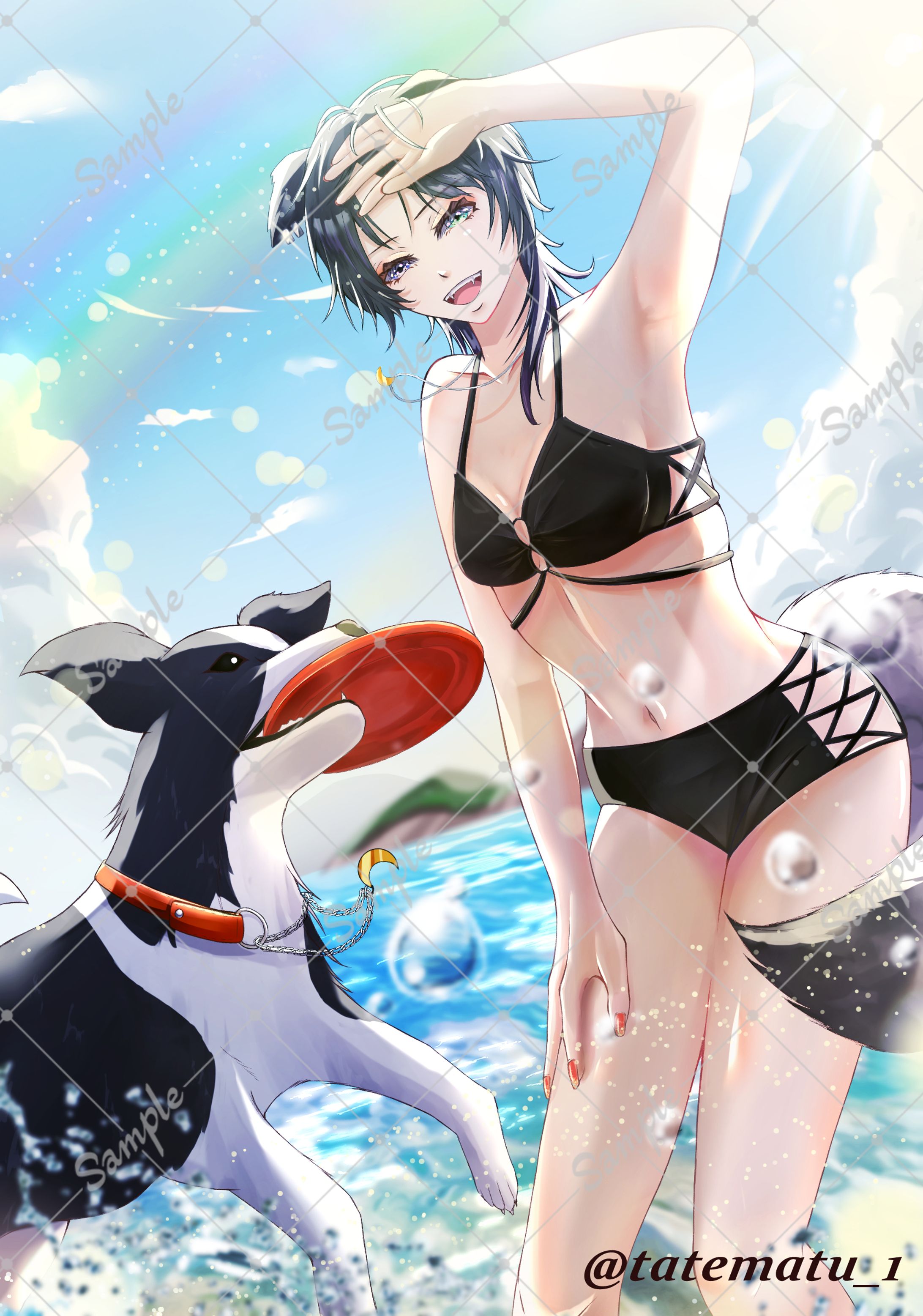 天狼 月音様_水着一枚絵-1
