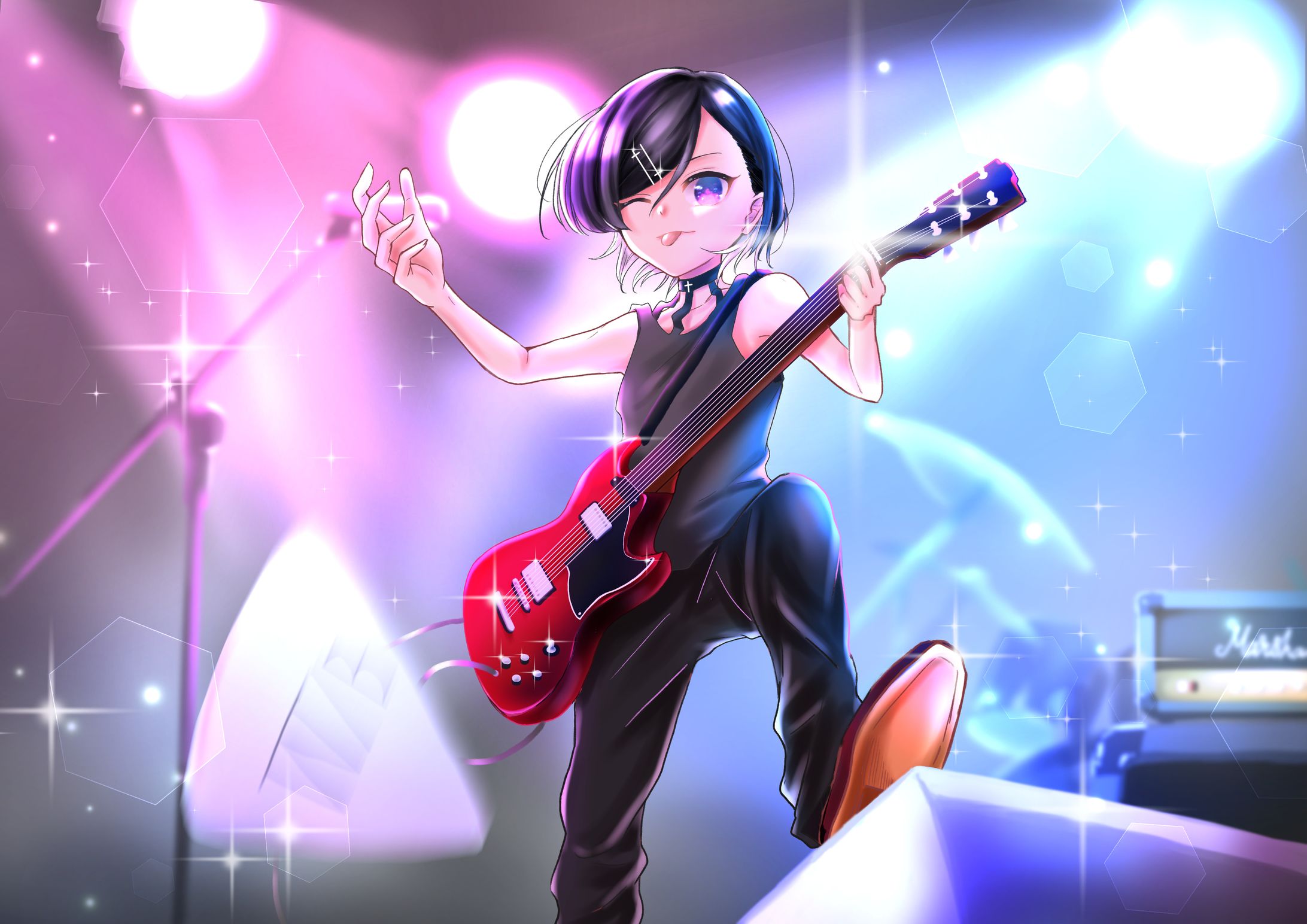 【イラスト】軽音部ライブ-1