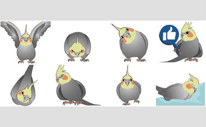 オカメインコのアニメーションスタンプ