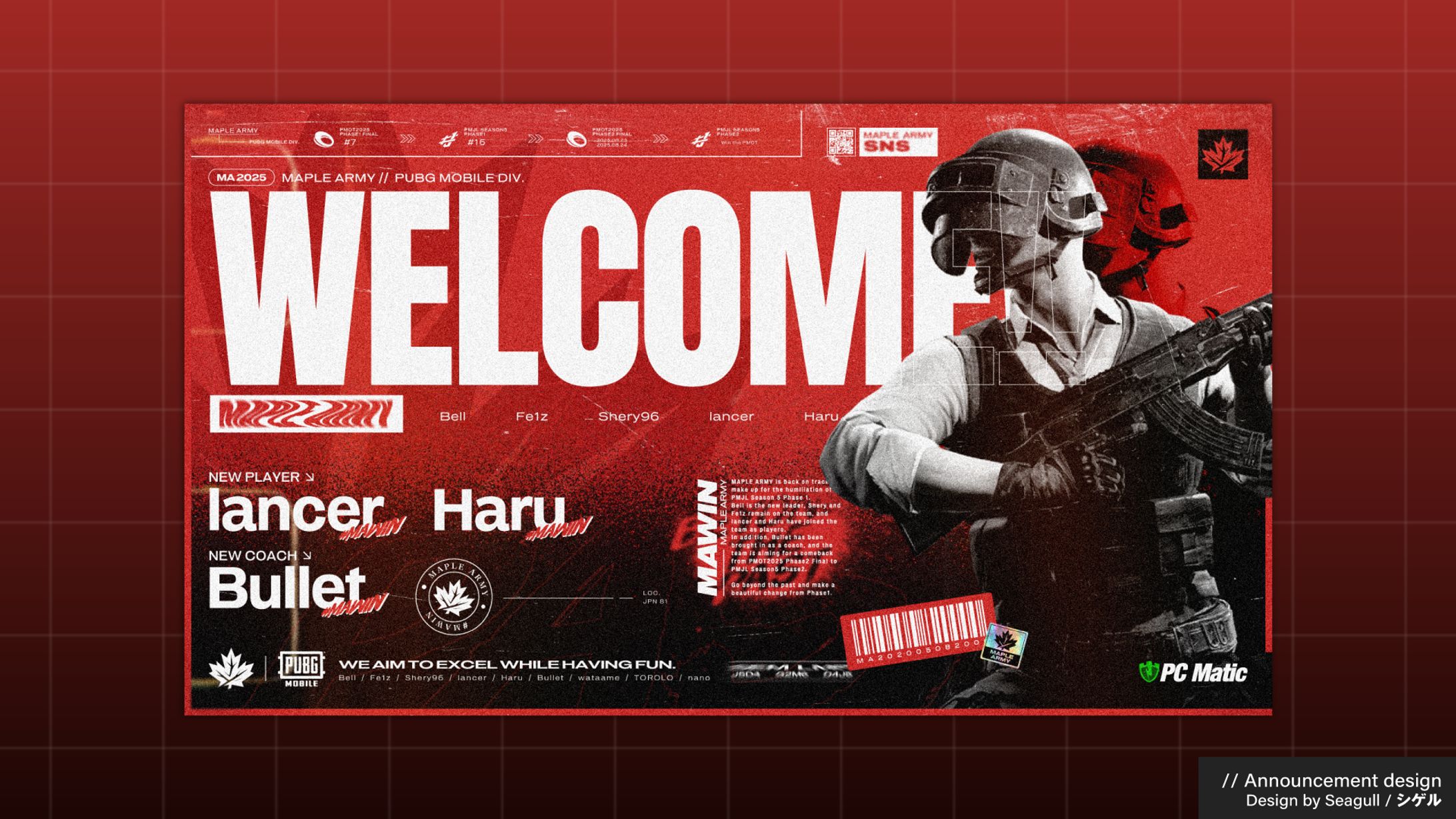 【MAPLE ARMY】PUBGM div. / Welcome design-1