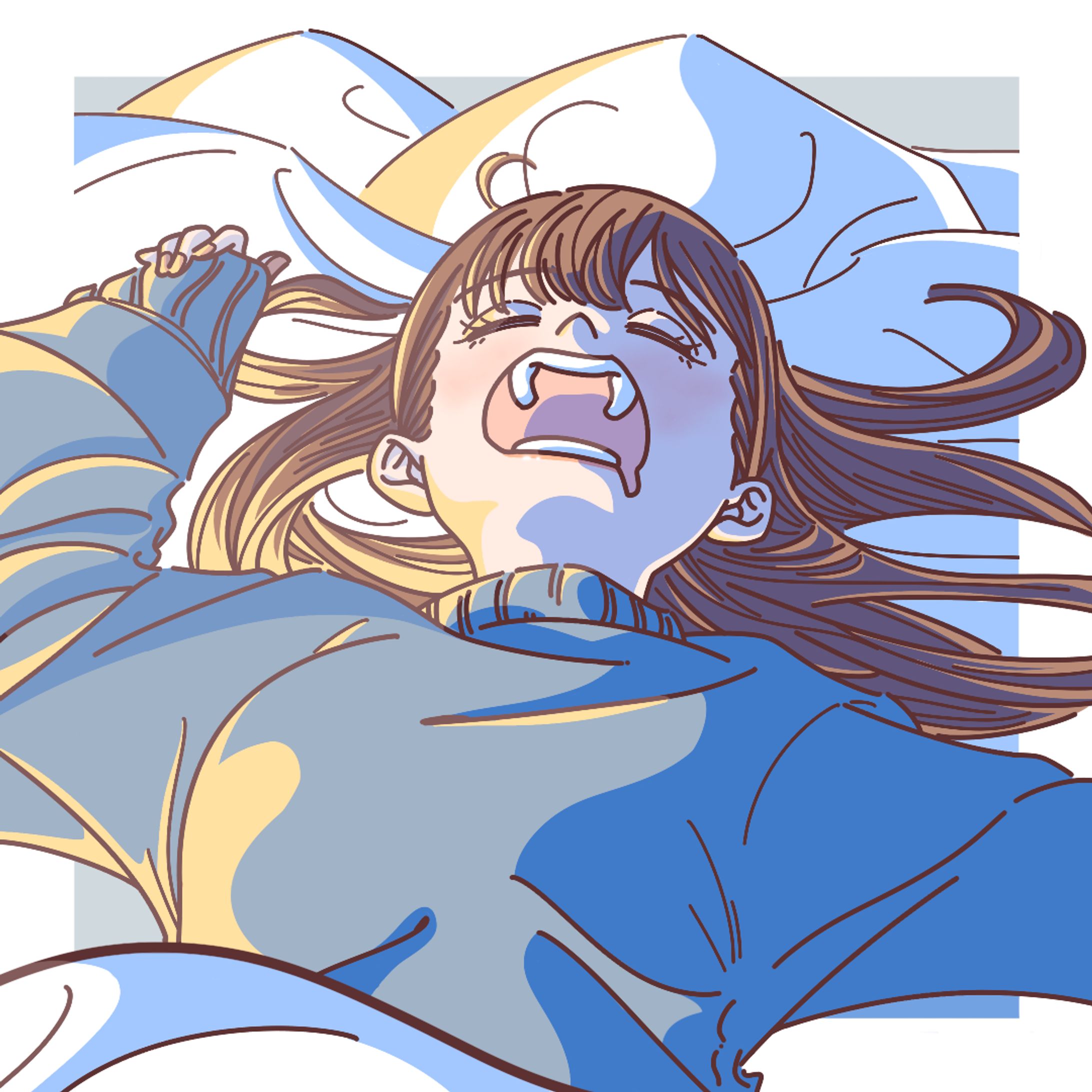 大口開き爆睡ガール-1