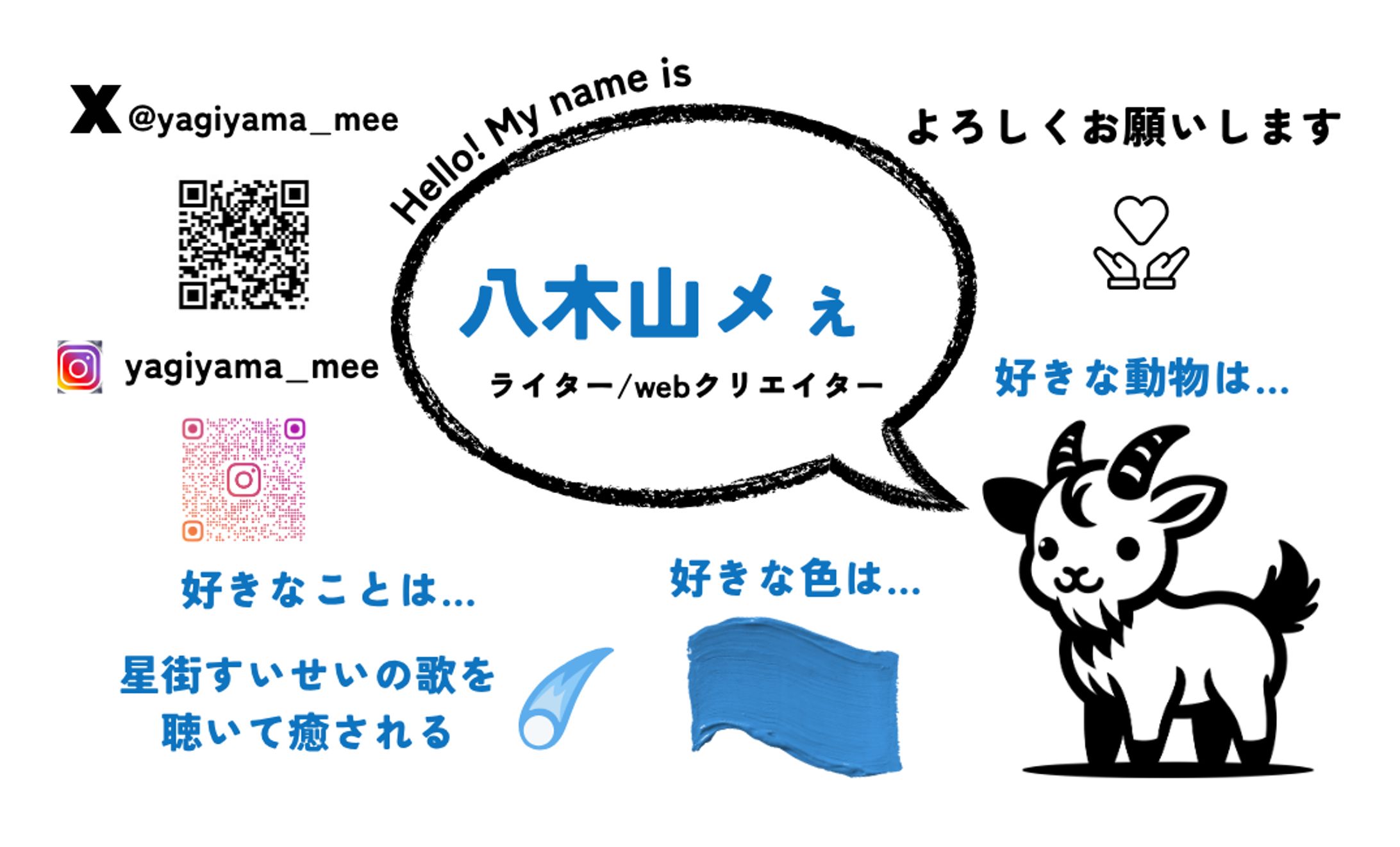 八木山メぇ 自分用の名刺オリジナル（Canva使用）-1