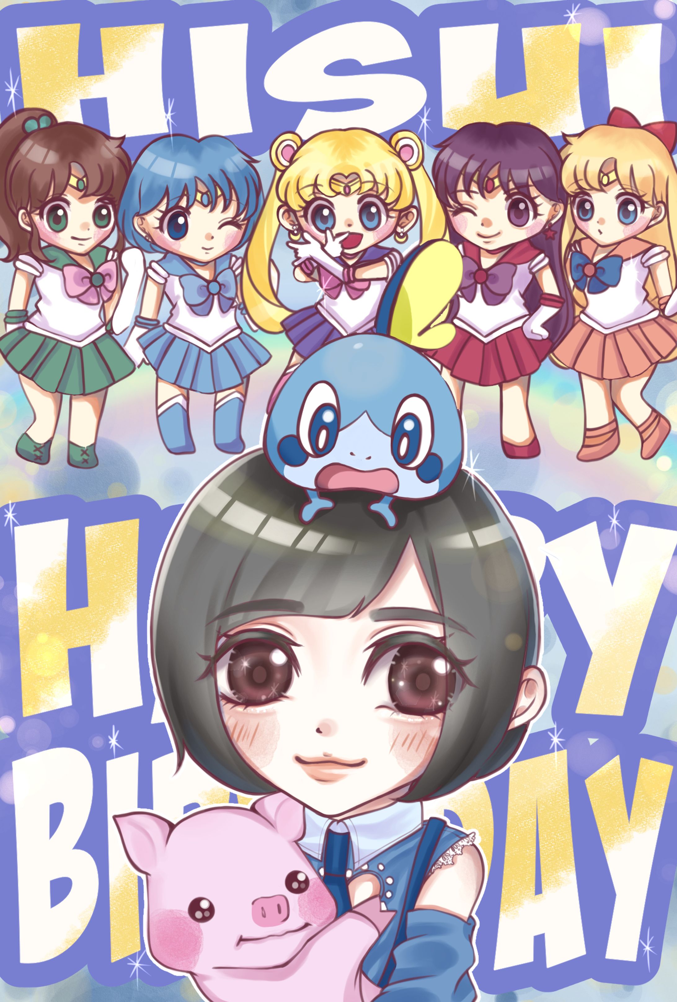 似顔絵×セーラー少女-1