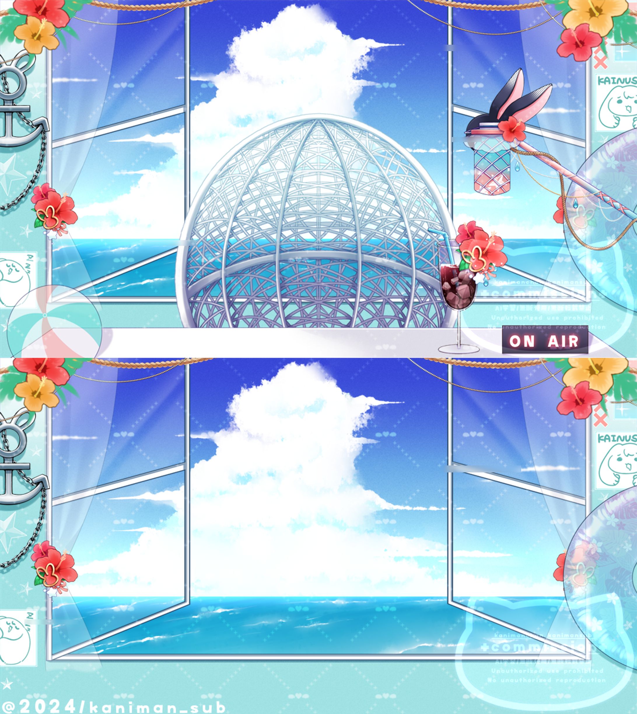 【配信部屋/歌枠背景】兎海のの様 -1
