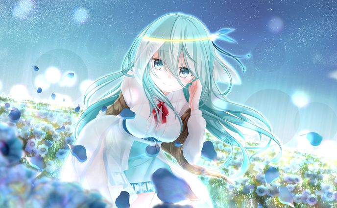 紗彩木ひそりオリジナル曲「希う天使の唄」MVイラスト 