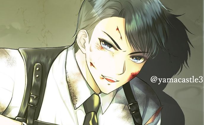 ガンホルダーを付けた男性のイラスト