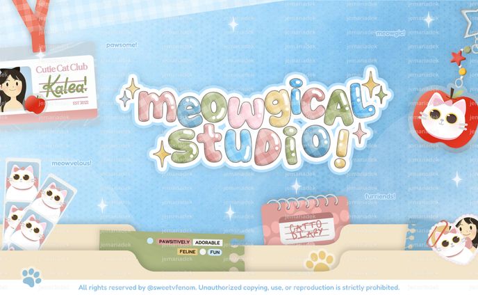 Custom Setup Document and Desk Setup with Chibi and Cat Theme
