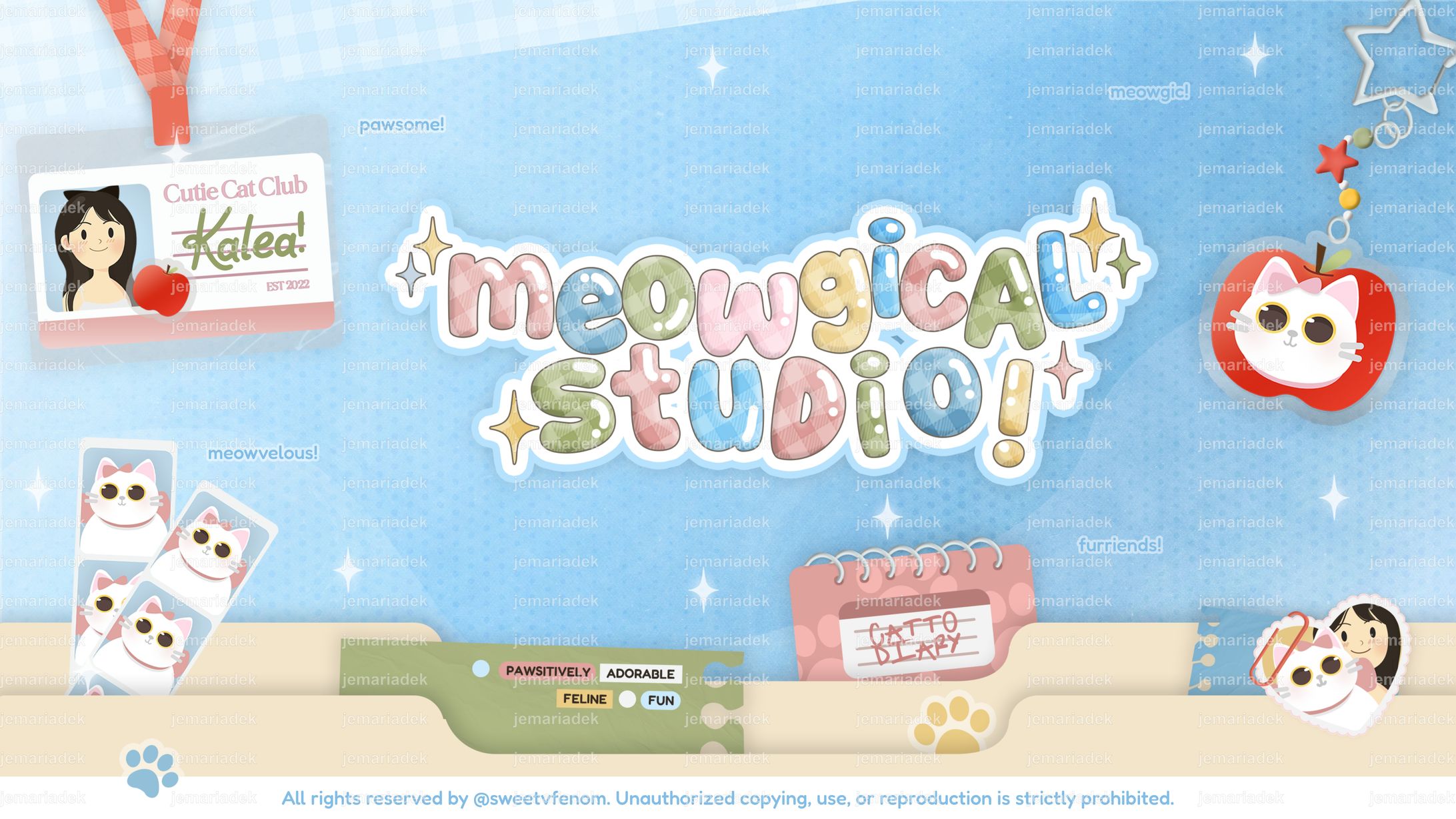 Custom Setup Document and Desk Setup with Chibi and Cat Theme-1