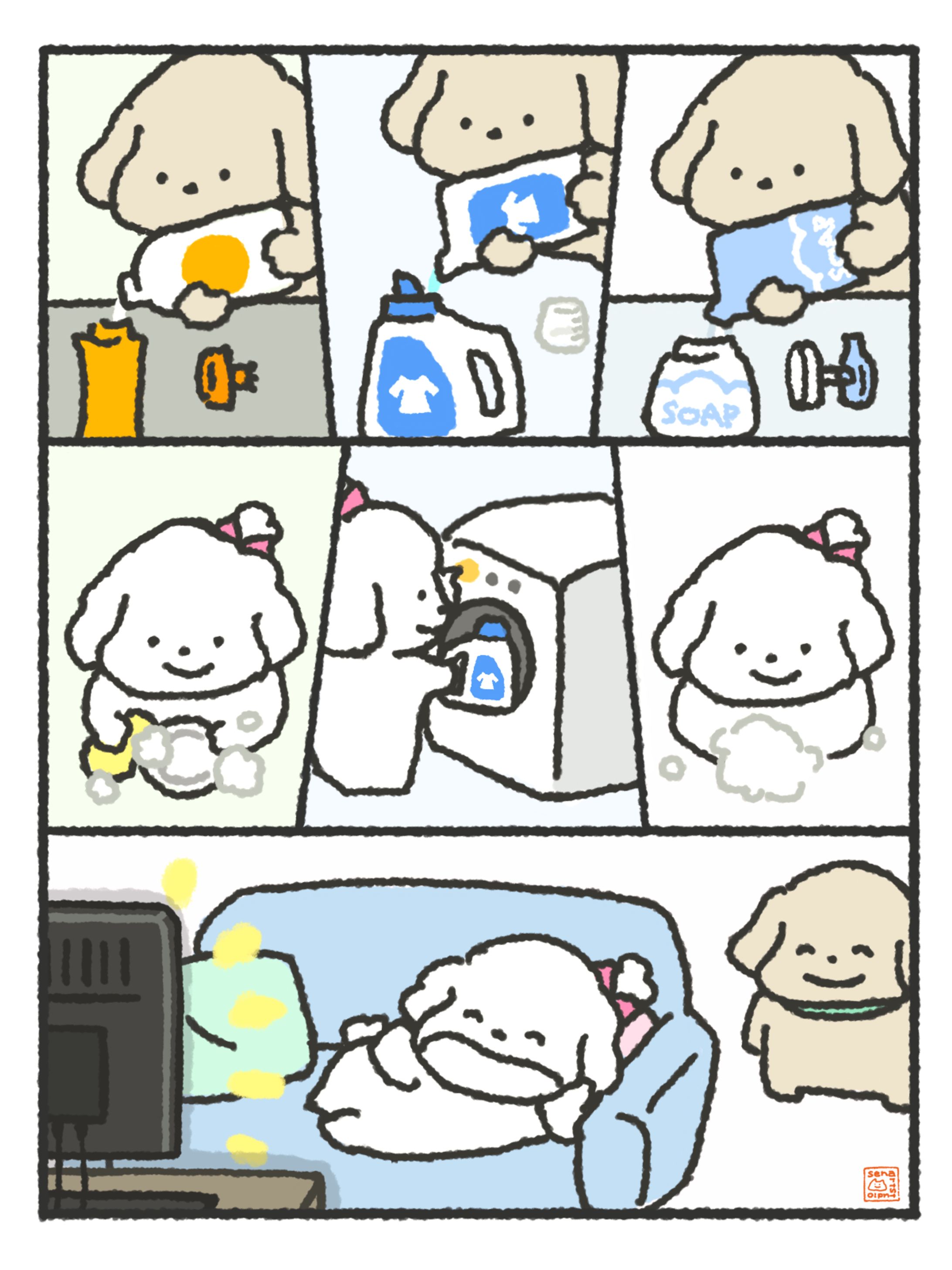 しろいぬちゃんが過ごしやすいように、いろいろと詰め替えておいてくれる彼氏-1