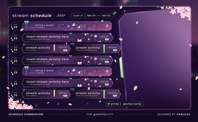 Marin's Schedule Template