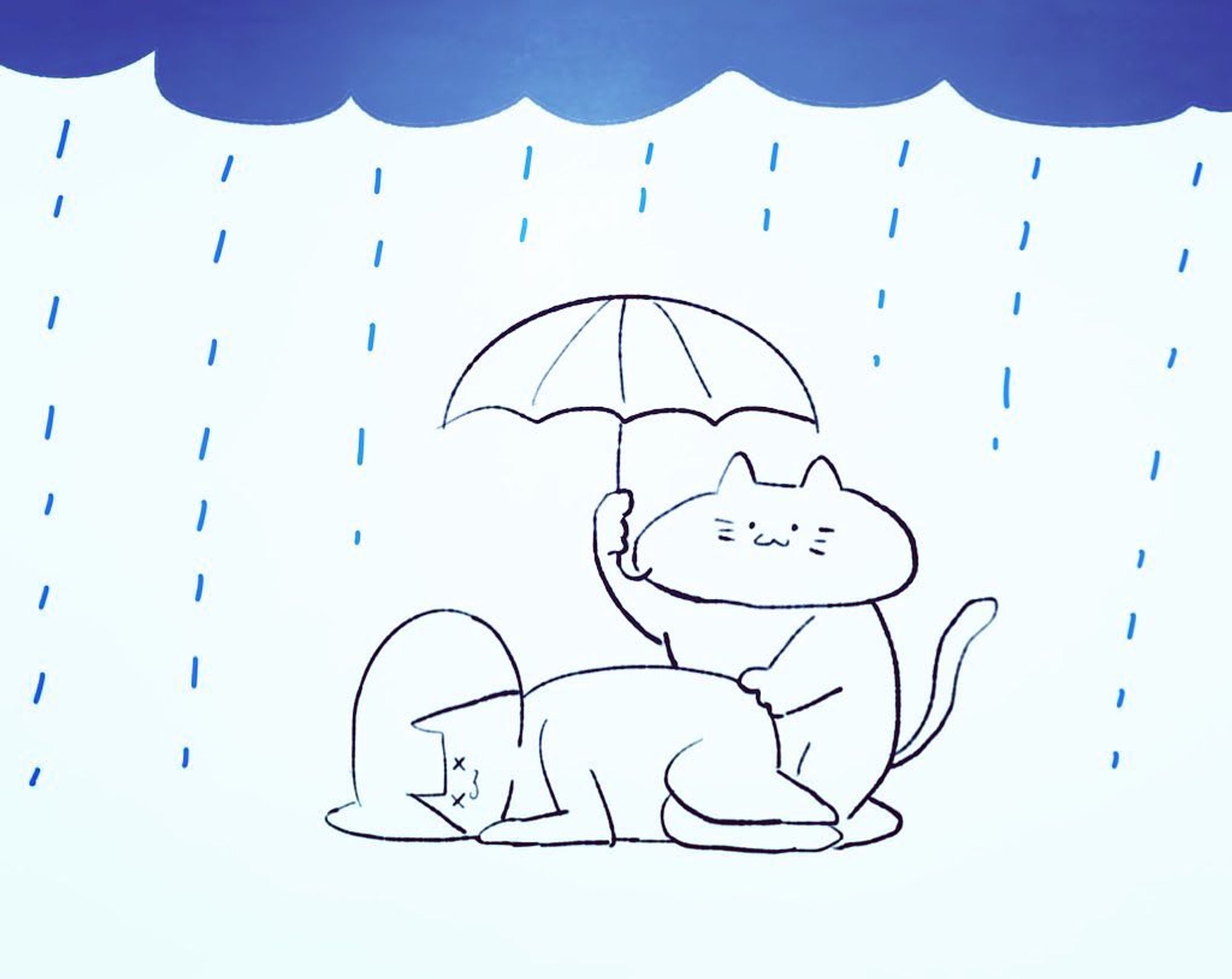 晴れますように
.
.
.
 #illustration  #illust  #illustrator  #illustragram  #イラスト  #イラスト好きな人と繋がりたい  #イラストグラム  #いらすと  #いらすとぐらむ  #ゆるいイラスト  #猫  #雨  #cat  #rain-1