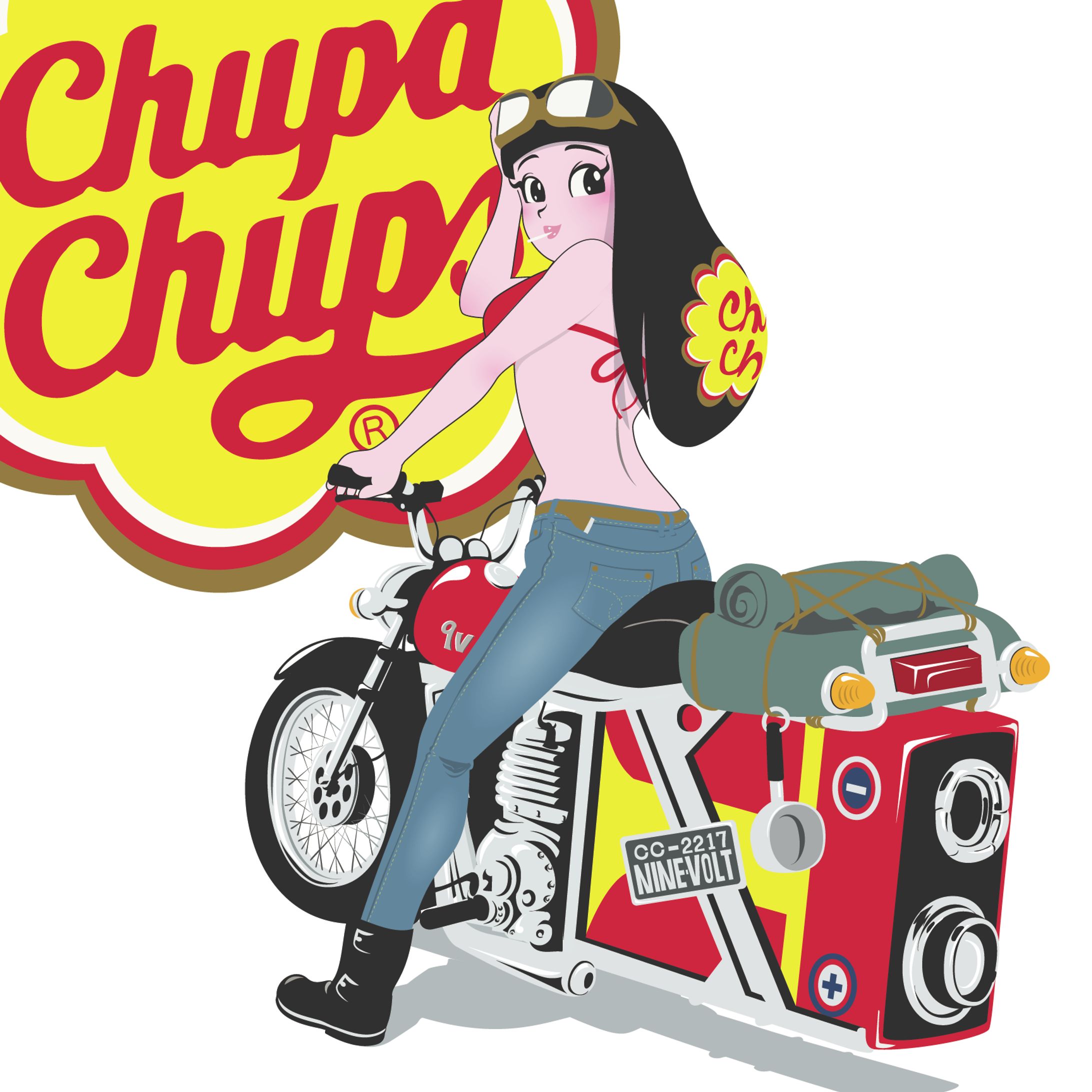 チュパチャプスガールと9Vバイク-1