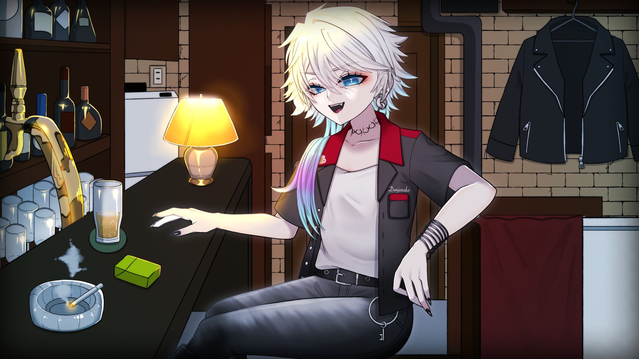 酒場で格闘ドンジャラ子様 イラスト-1