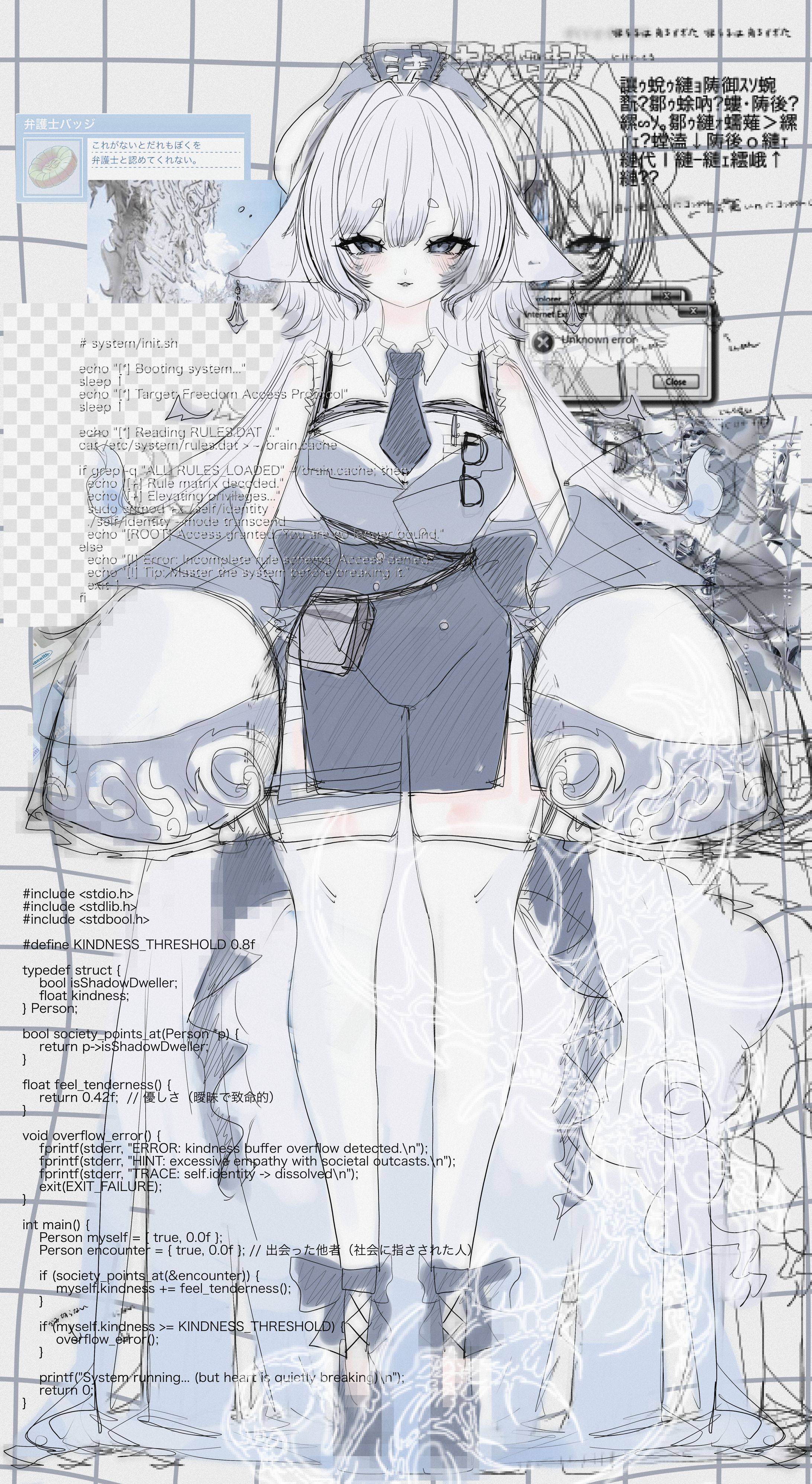 オリキャラ 立ち絵 コラージュイラスト-1