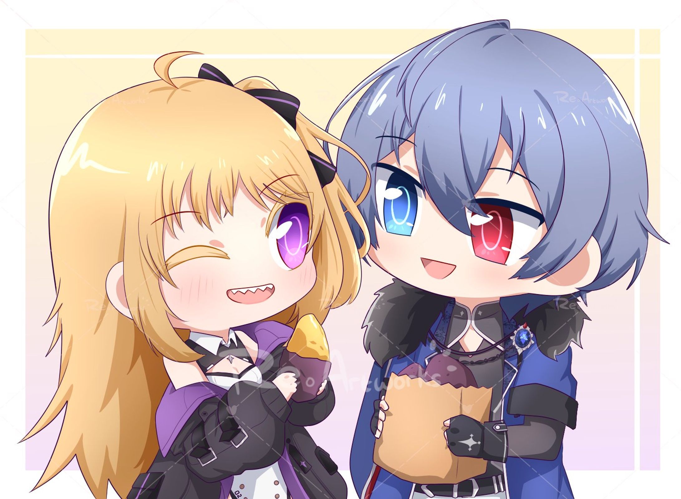 Chibi couple [commission]-1