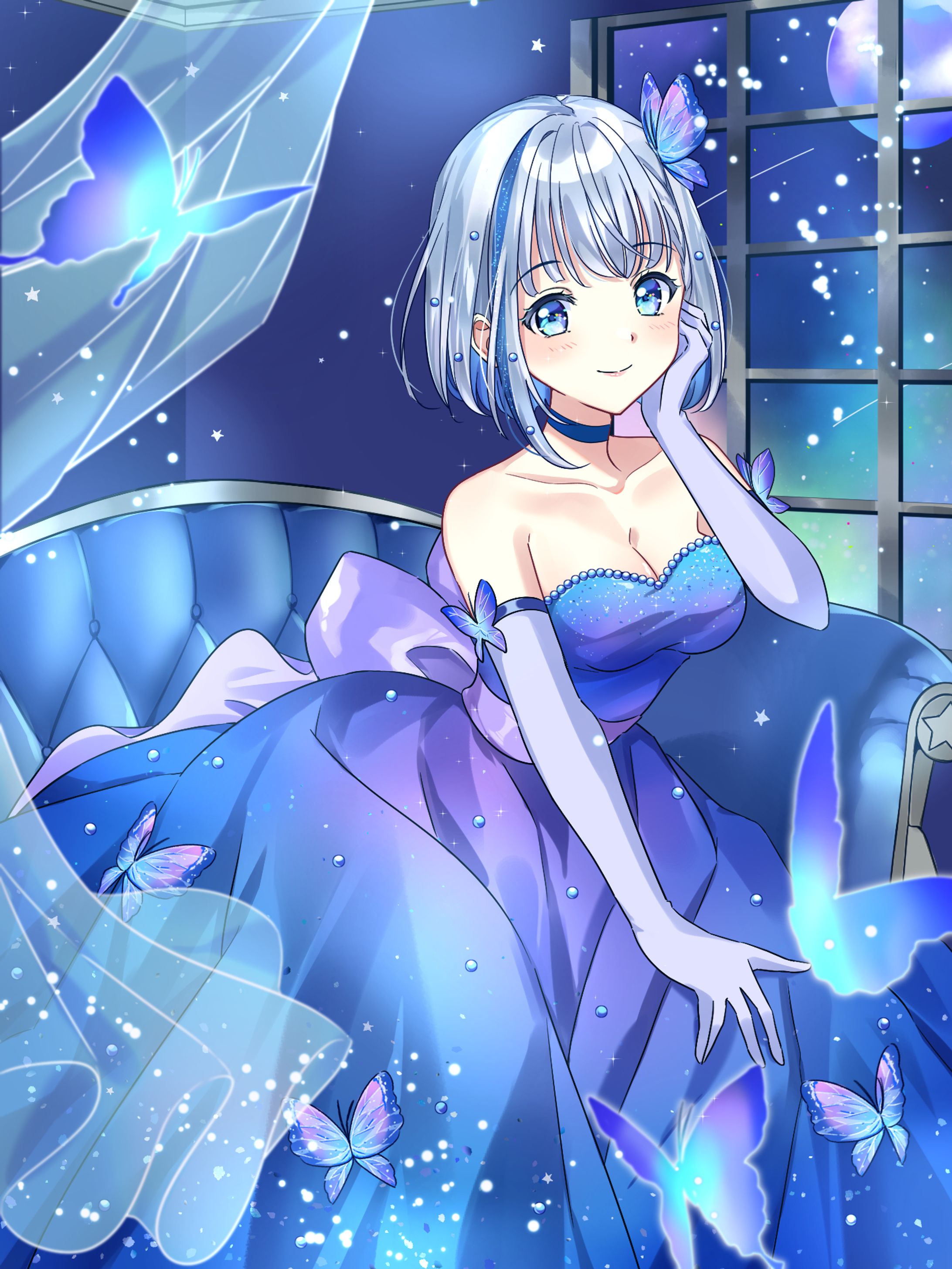 青ドレスゆな👗-1
