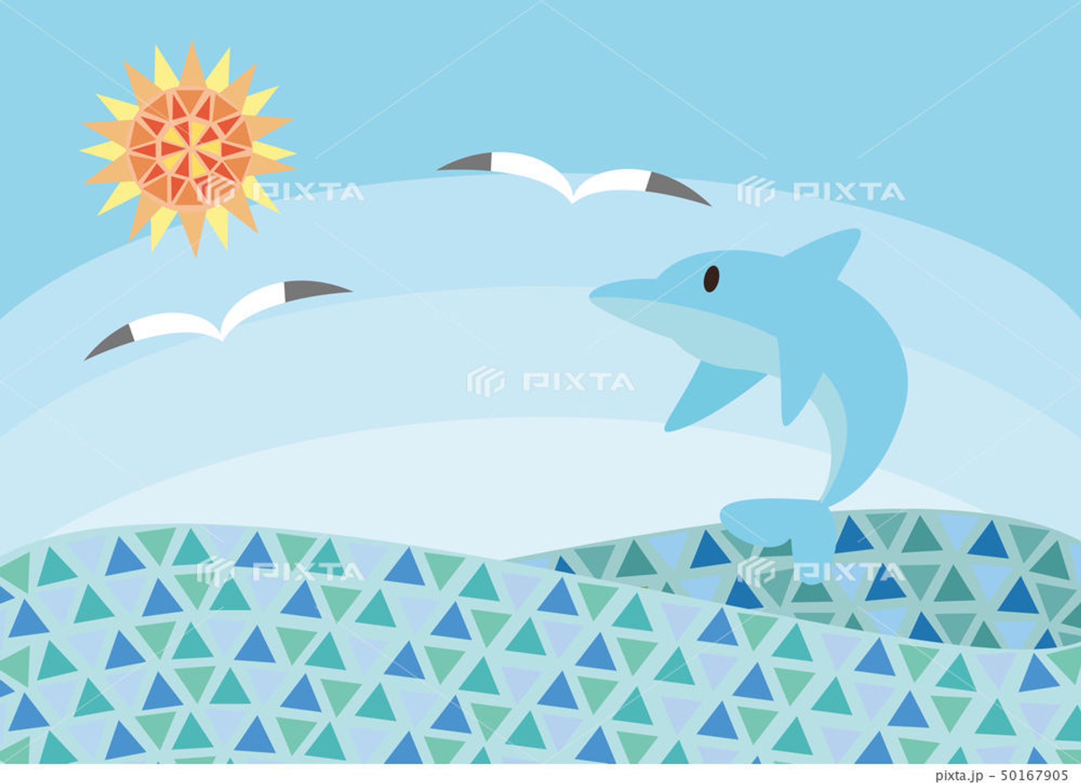 海のイラスト（カンプデータ）-1