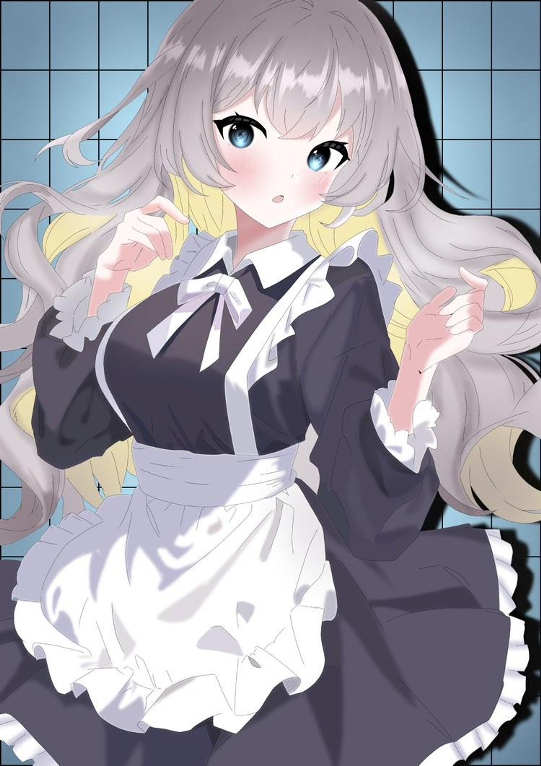 メイド姿の少女-1