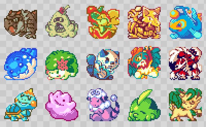 （ファンアート】32×32ポケモンドット絵