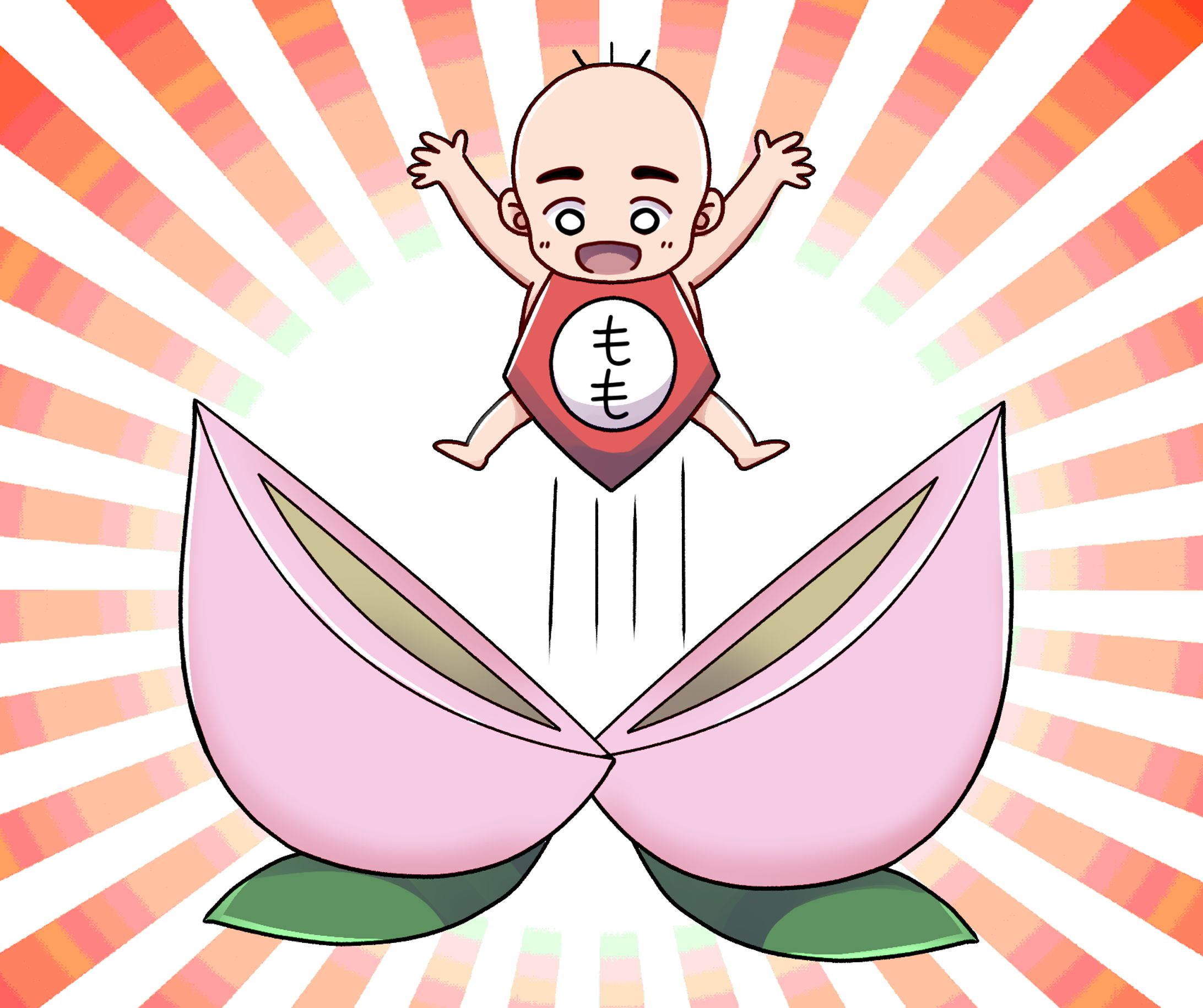 教材用・桃太郎イラストカット(9枚)-1