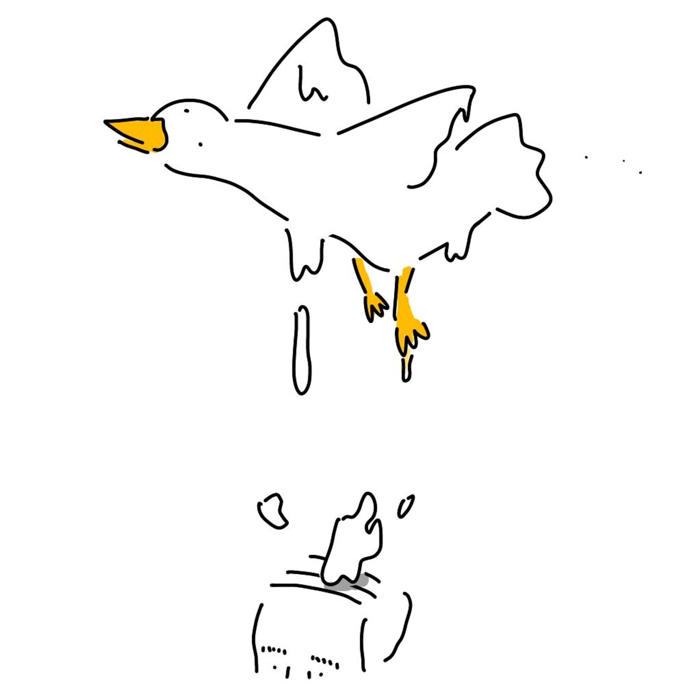 暑さで溶けるアヒルおじさんの上-1