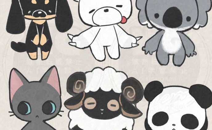 動物のゆるいイラスト