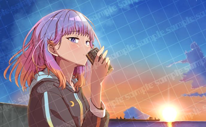 日の出の空と缶コーヒー