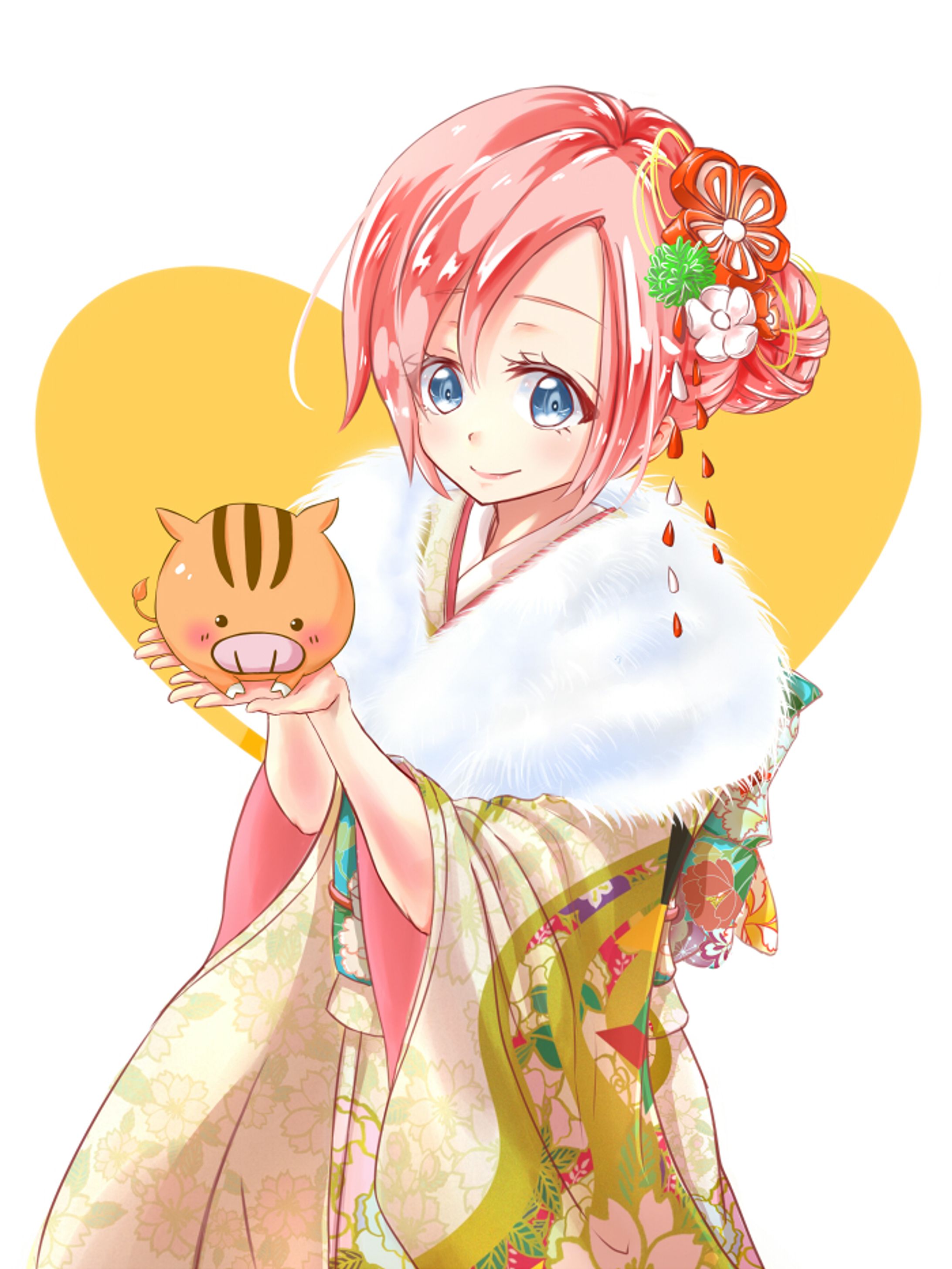 (　☁　)年賀絵2019-1