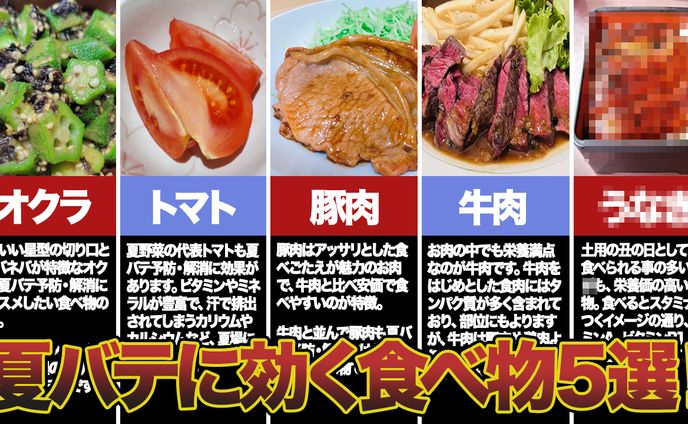 夏バテに効く食べ物５選！ サムネイル