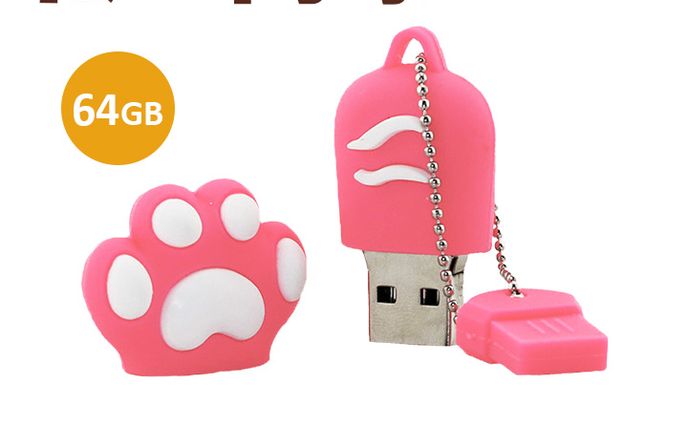 ねこ　肉球型USB
