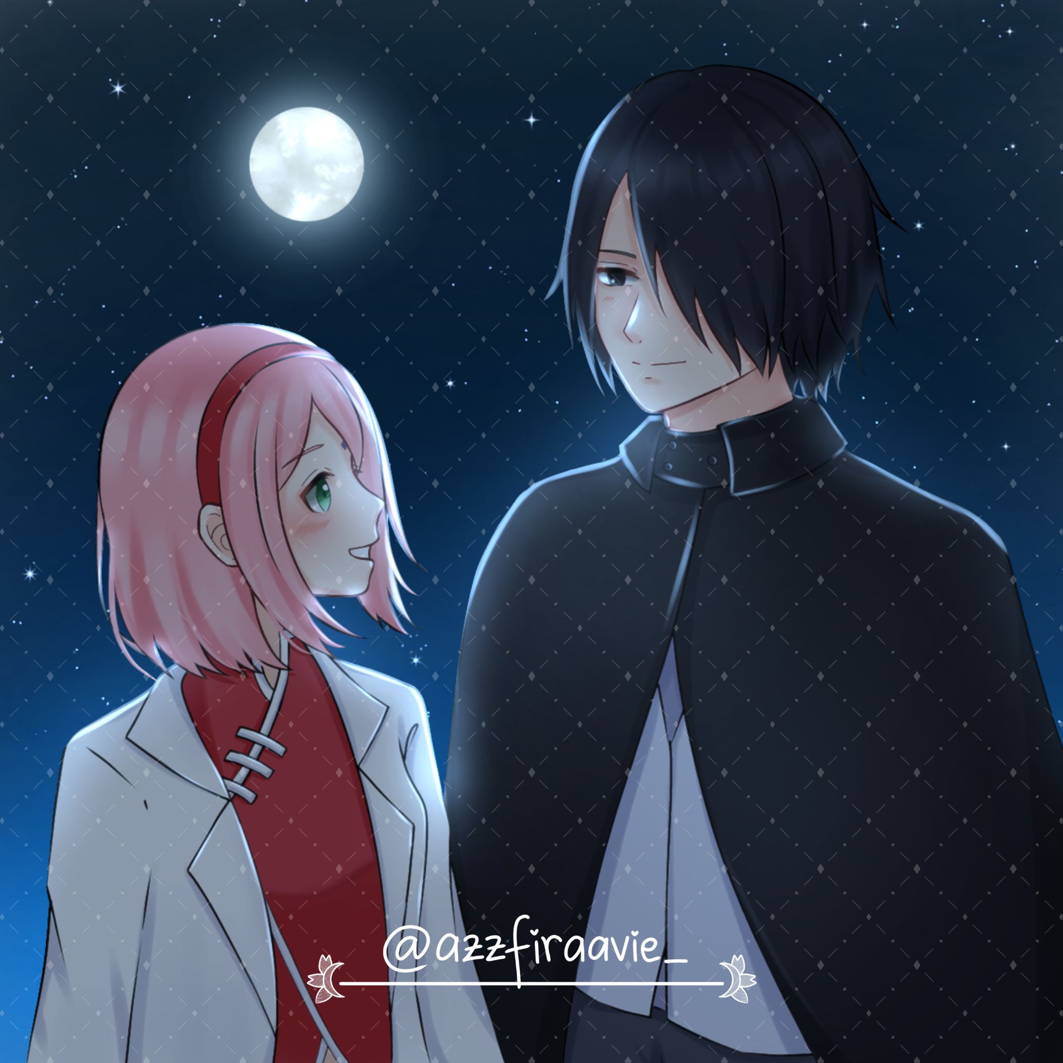 Fanart - Sasuke x Sakura (Half Body - Style C)-1
