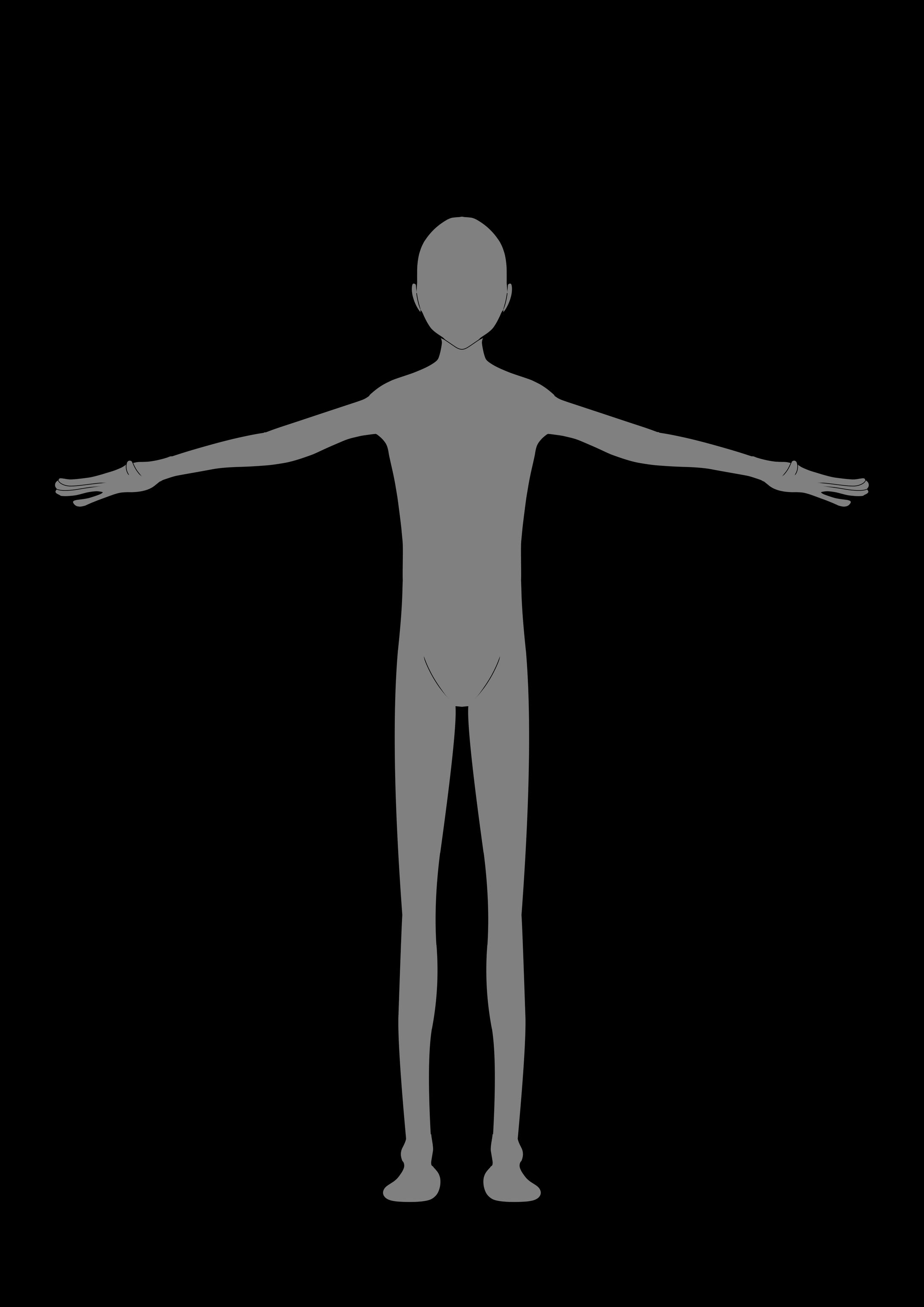 体形　男性 キャラクターデザインシート　2D-1