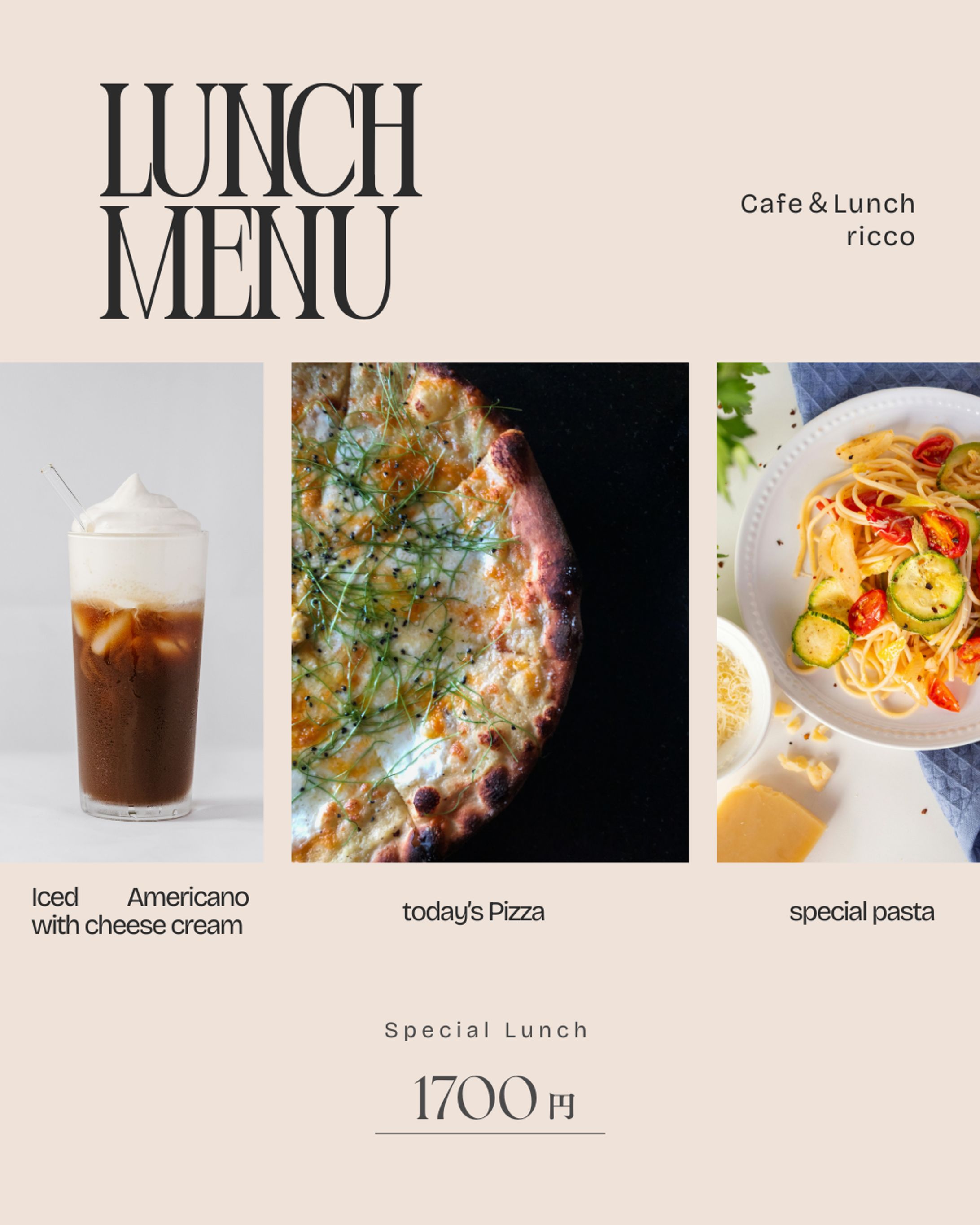 黒　白　シンプル　モダン　レストラン　インスタグラム投稿　-1