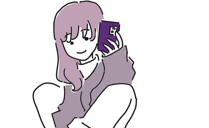 【素材】女性 自撮り スマートフォン