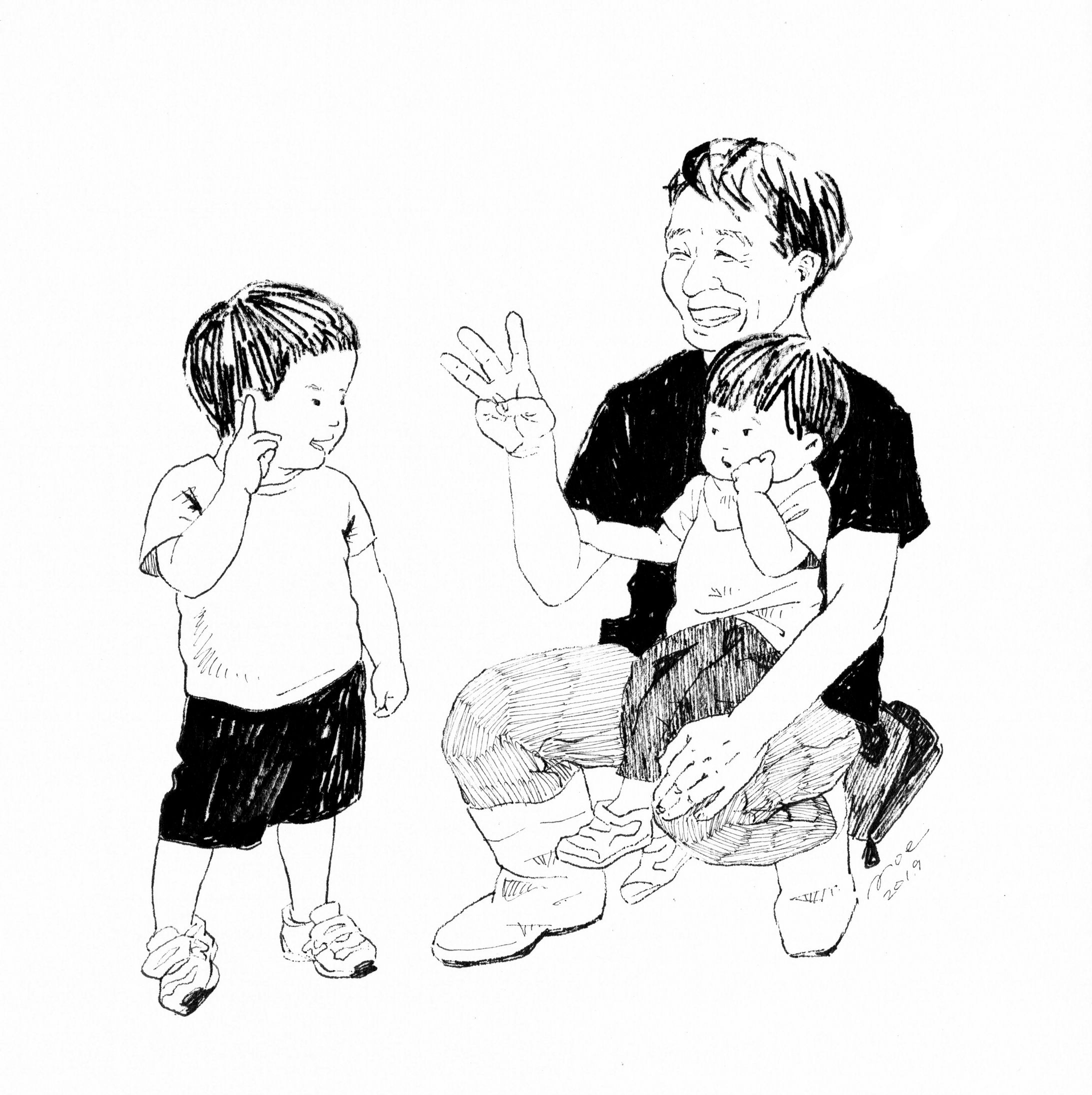 じいじの畑で-1