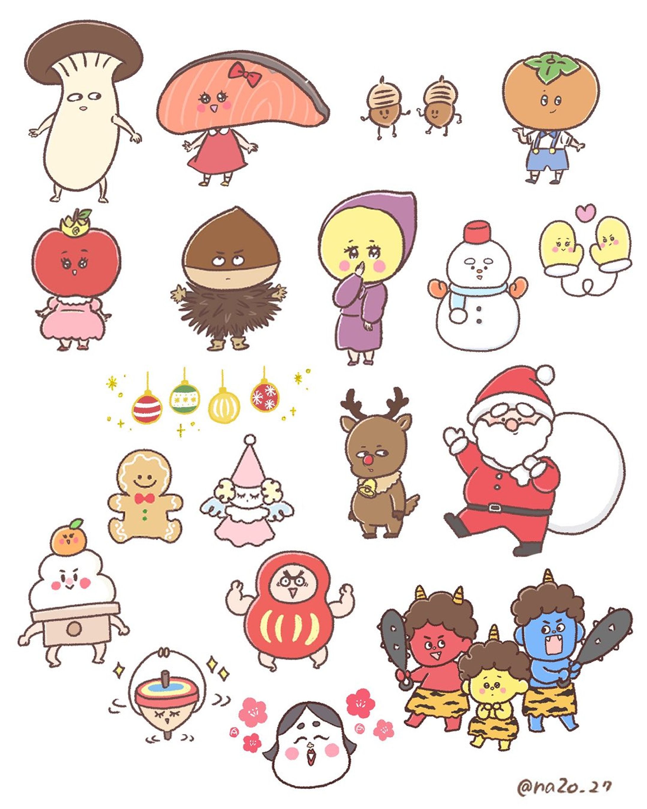 季節のキャラクターイラスト-1