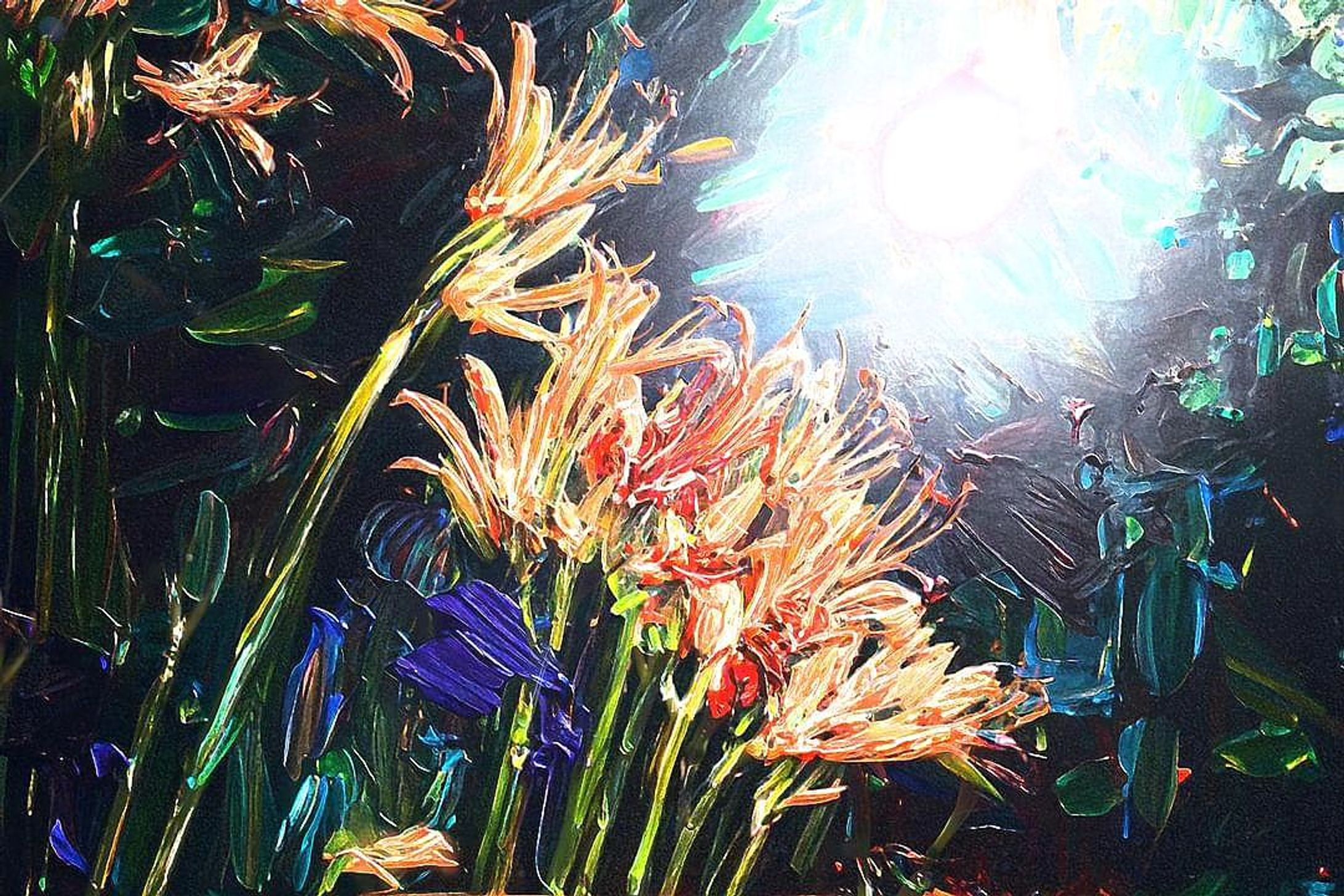 8月のオオキツネノカミソリ　油彩風-1