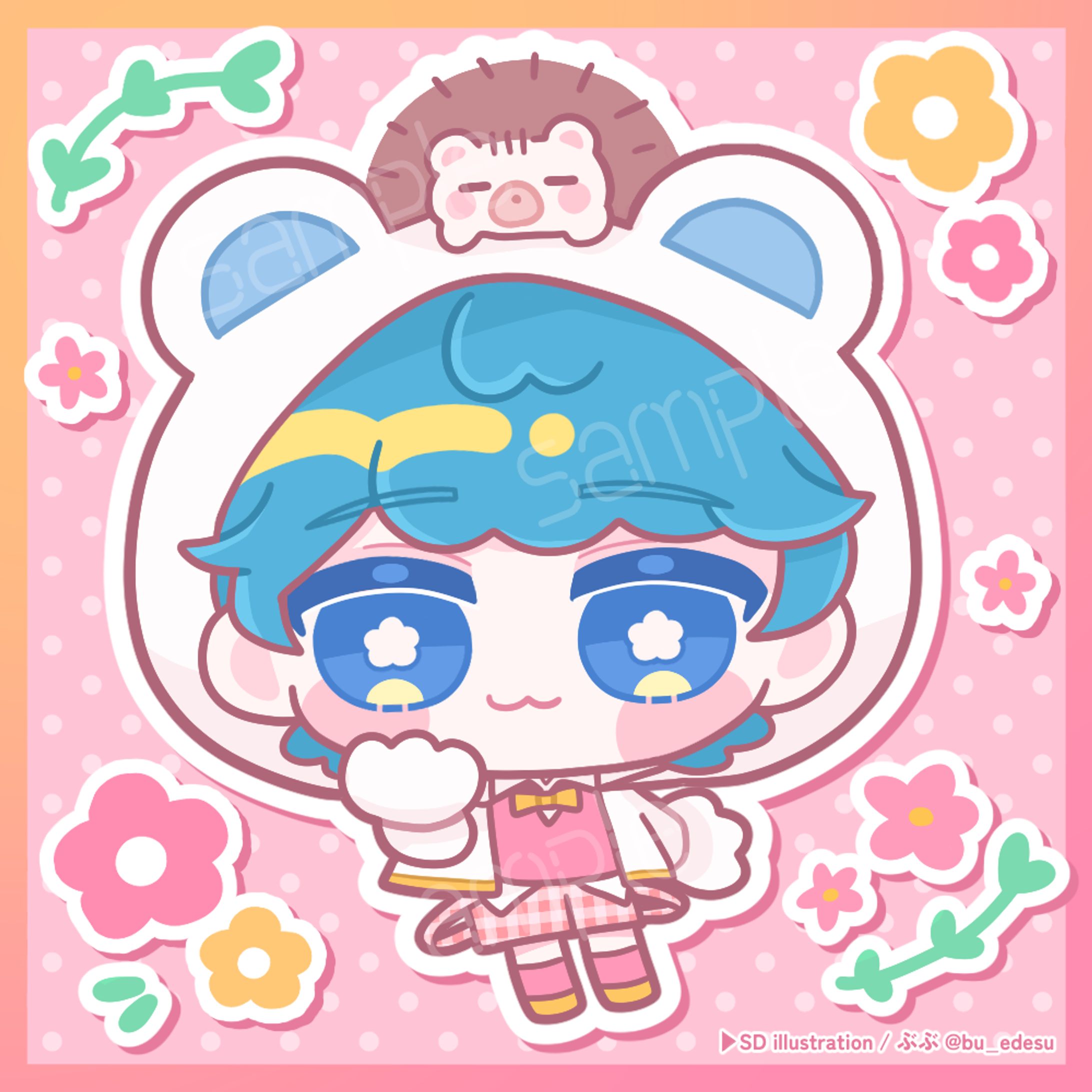 【WORK】りぐ様 春仕様ミニキャライラスト-1