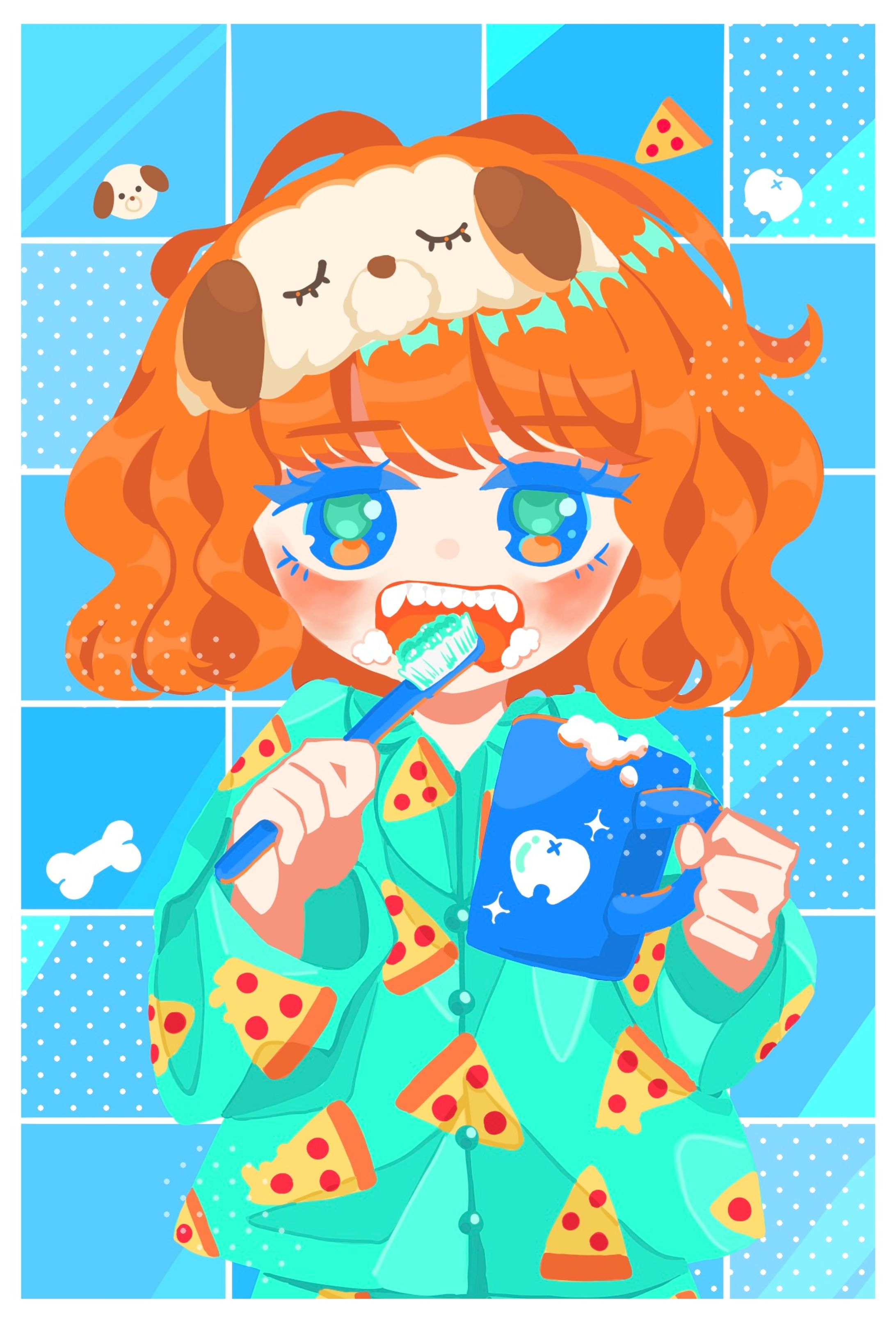 🐶🦷🍕絵文字キャラデザ-1