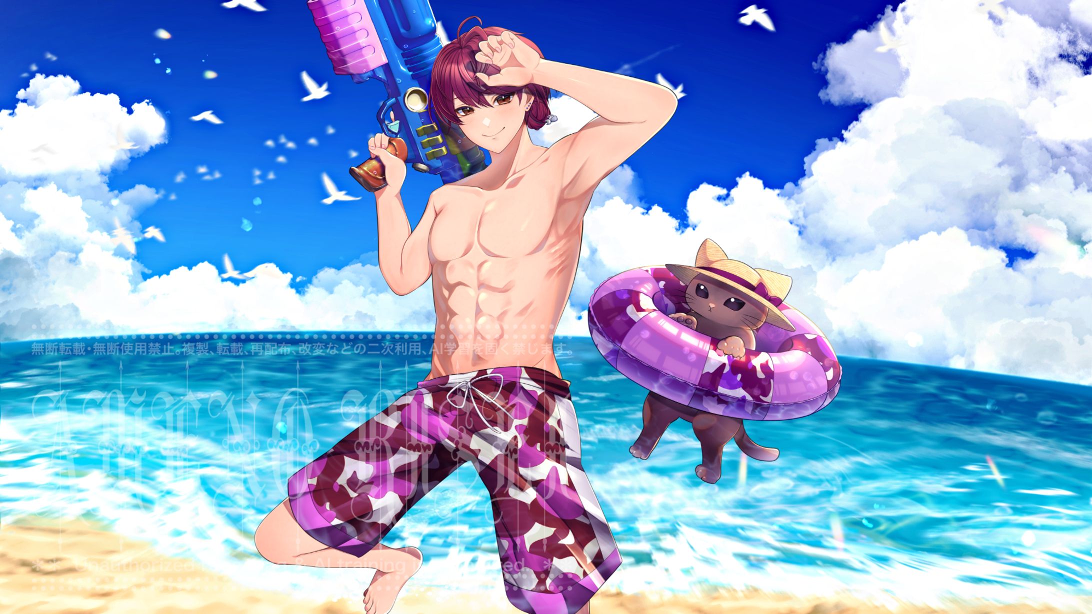 支穏蘭世様オリジナルソング『Summer Vaca“S”ion』MVイラスト 2024-1