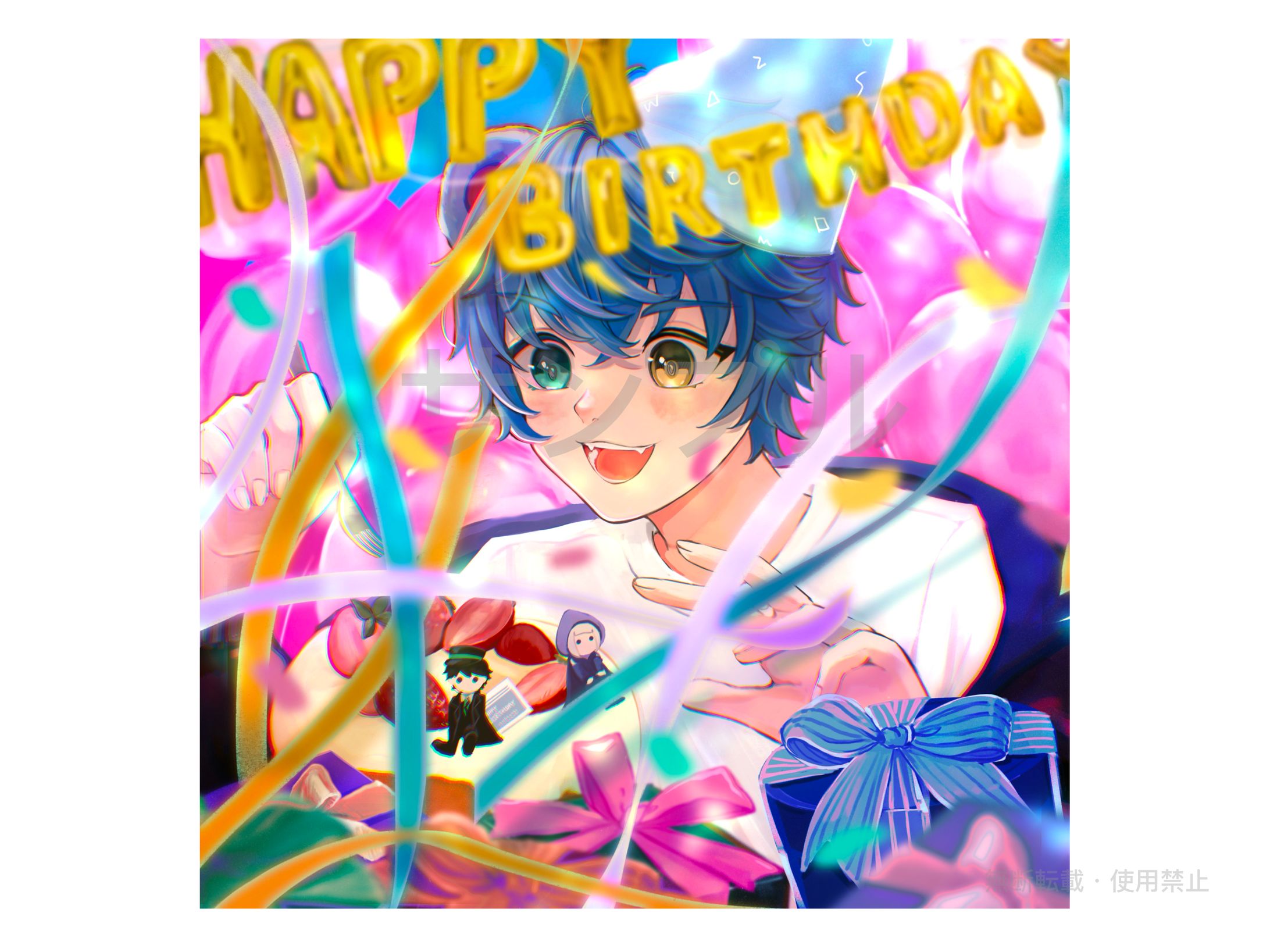 【一枚絵イラスト】　Vtuber 秘色_Hisoku様　お誕生日イラスト　【ご依頼】-1