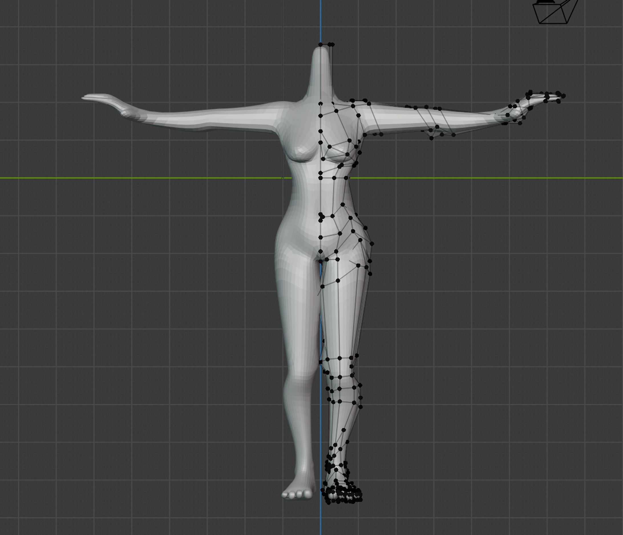 3Dモデル　女性　表-1