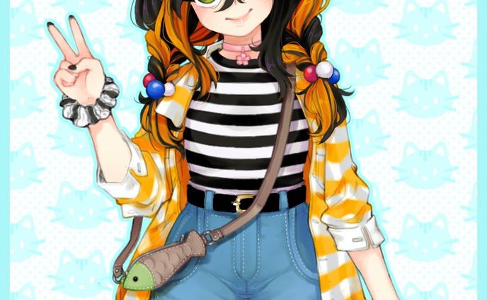 Challenged myself to turn my cat Bailey into an animu girl! 🌸

Her favorite toys were turned into accessories and I tried to represent her color pattern as best I could 😊

#characterdesign #cutegirl #kemonomimi #orangehair #blackhair #digitalartist #commissionsareopen #commissionsopen #digitalart #digitalartwork #digitaldrawing #smallartist #smallartists