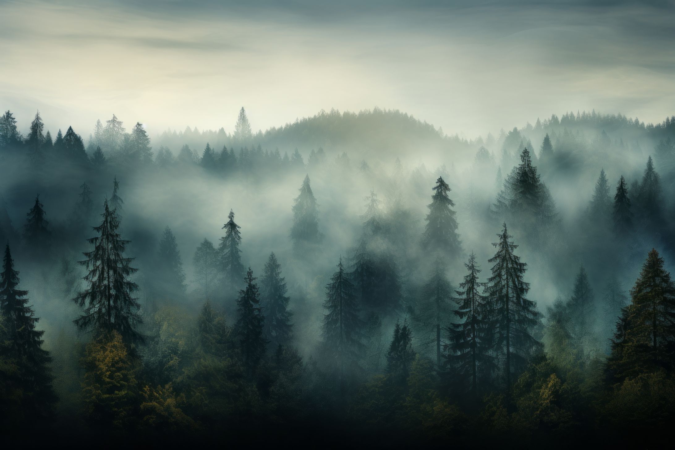 不気味な雰囲気が漂う大自然の風景 AI生成-1