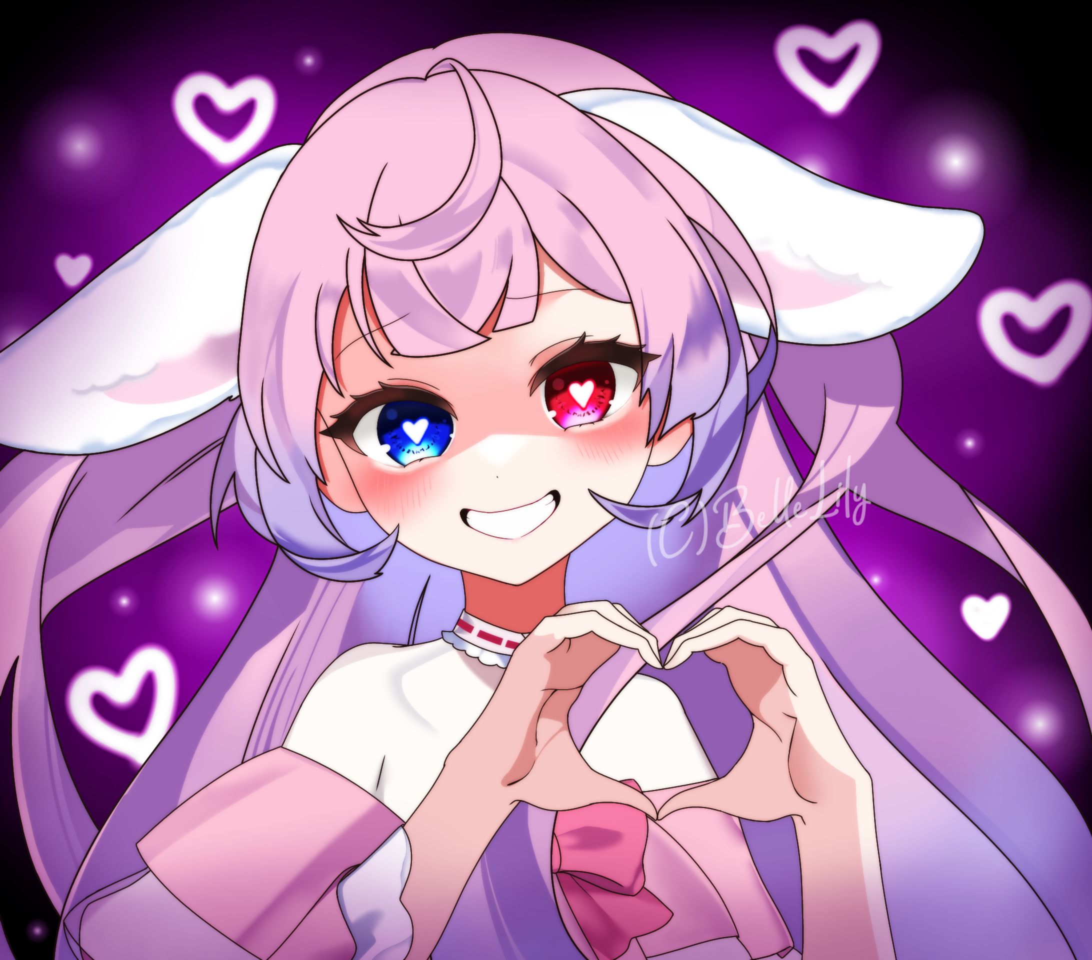 【サンプル】苺宮雪姫 等身イラスト(上半身) 制作-1