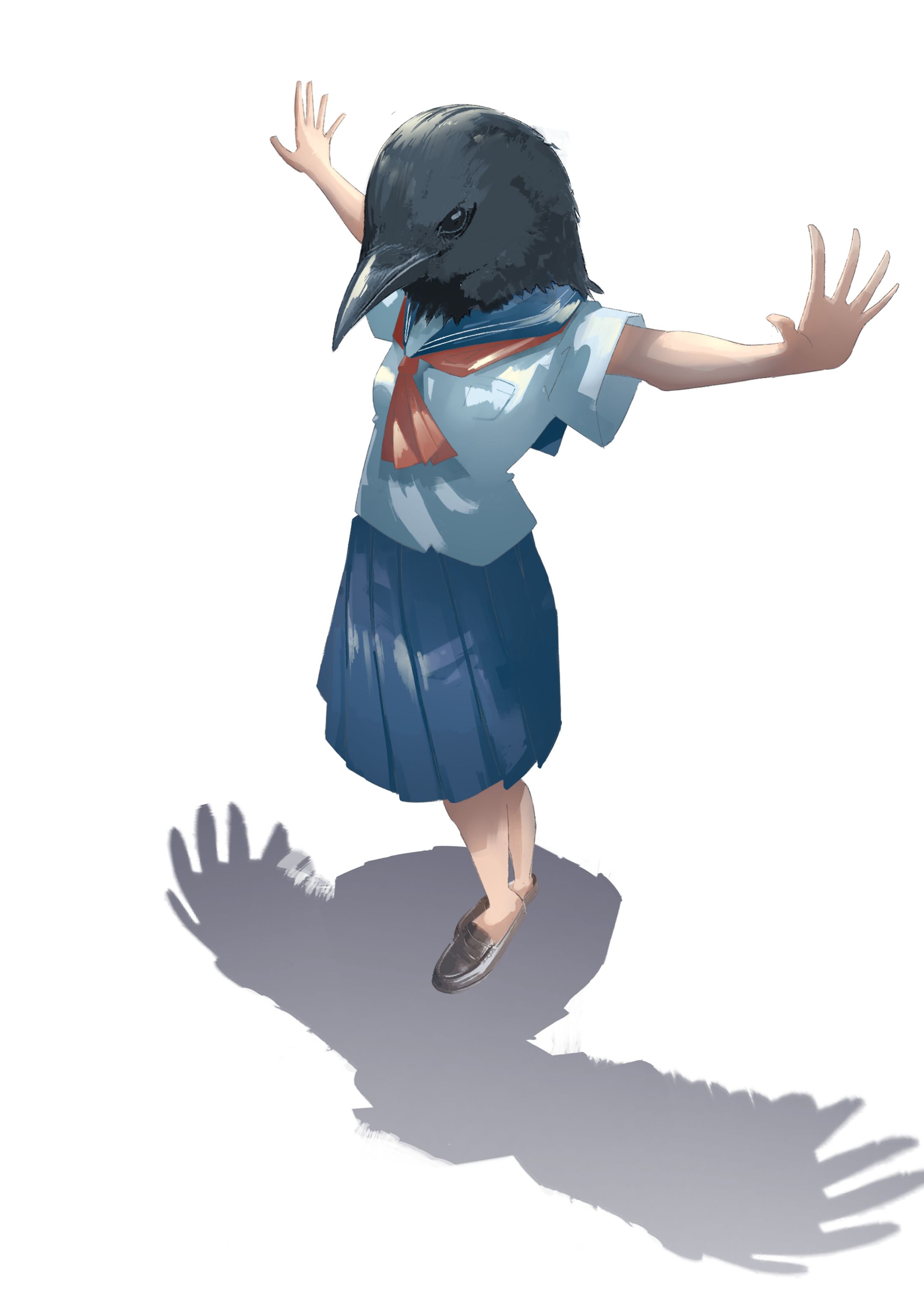 路地裏の少女と異型頭の住人たち」CDKVイラスト 路地裏の少女と異型頭の住人たち」CDKVイラスト